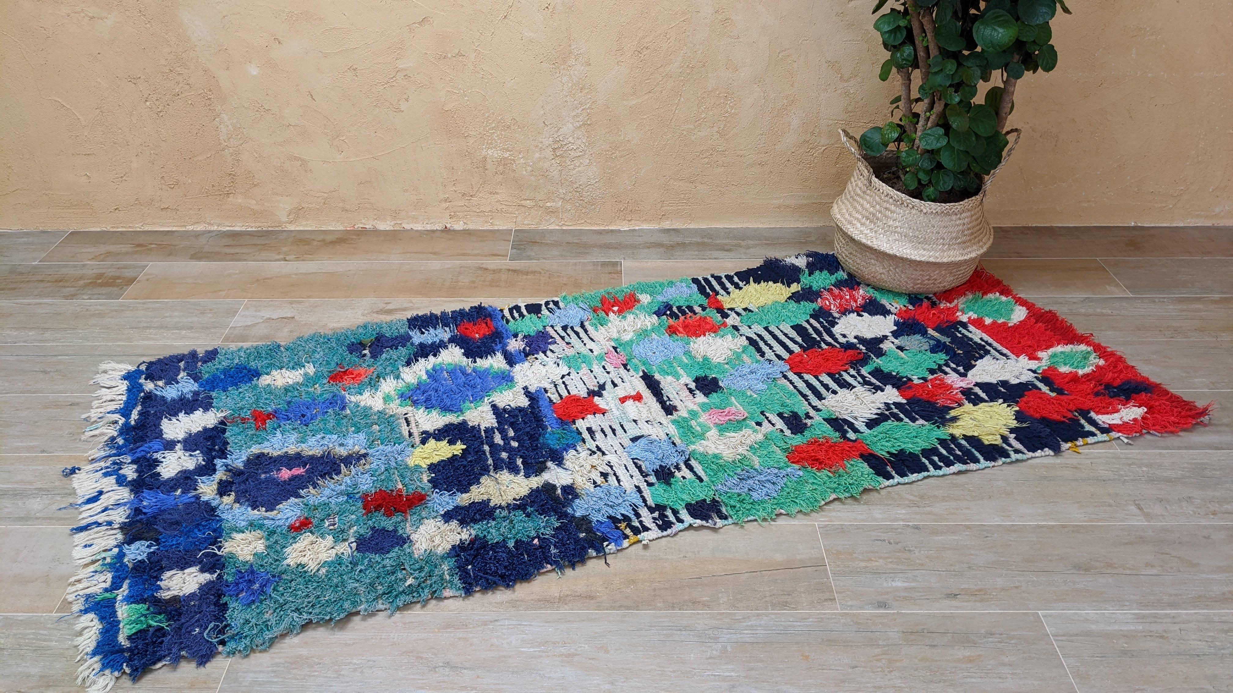 Vintage Boucherouite Rug - 200 x 85 cm || 6.56 x 2.79 feet - Image 4