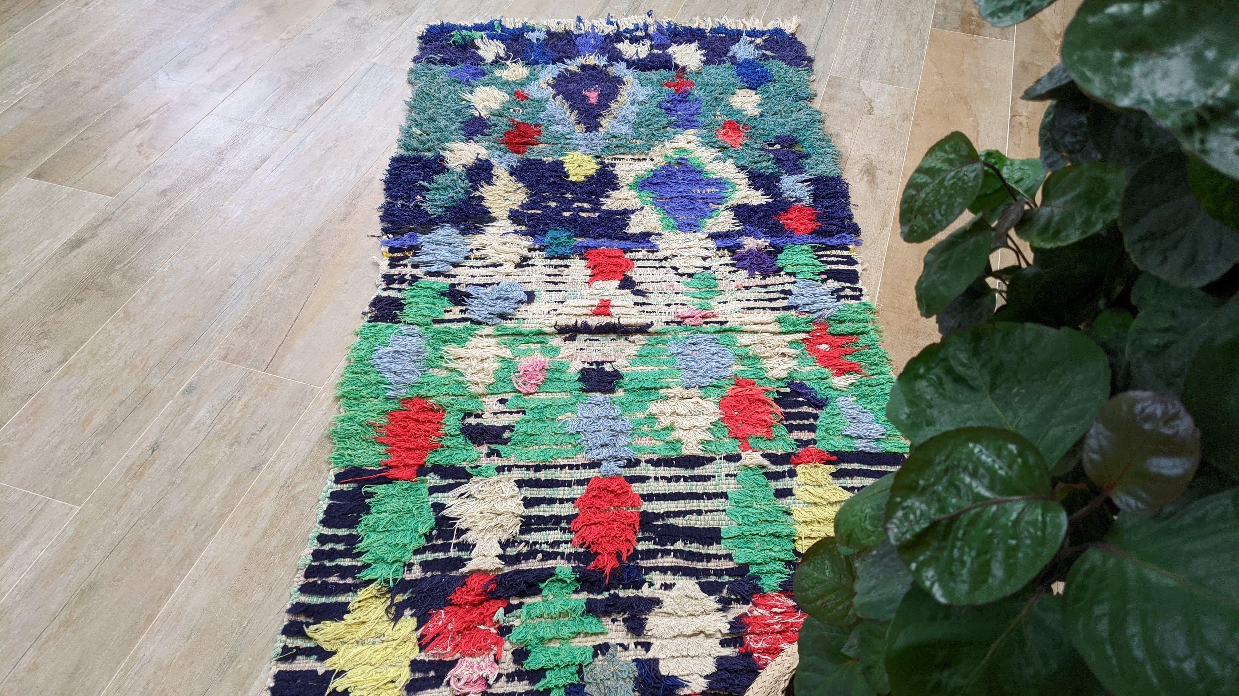 Vintage Boucherouite Rug - 200 x 85 cm || 6.56 x 2.79 feet - Image 6