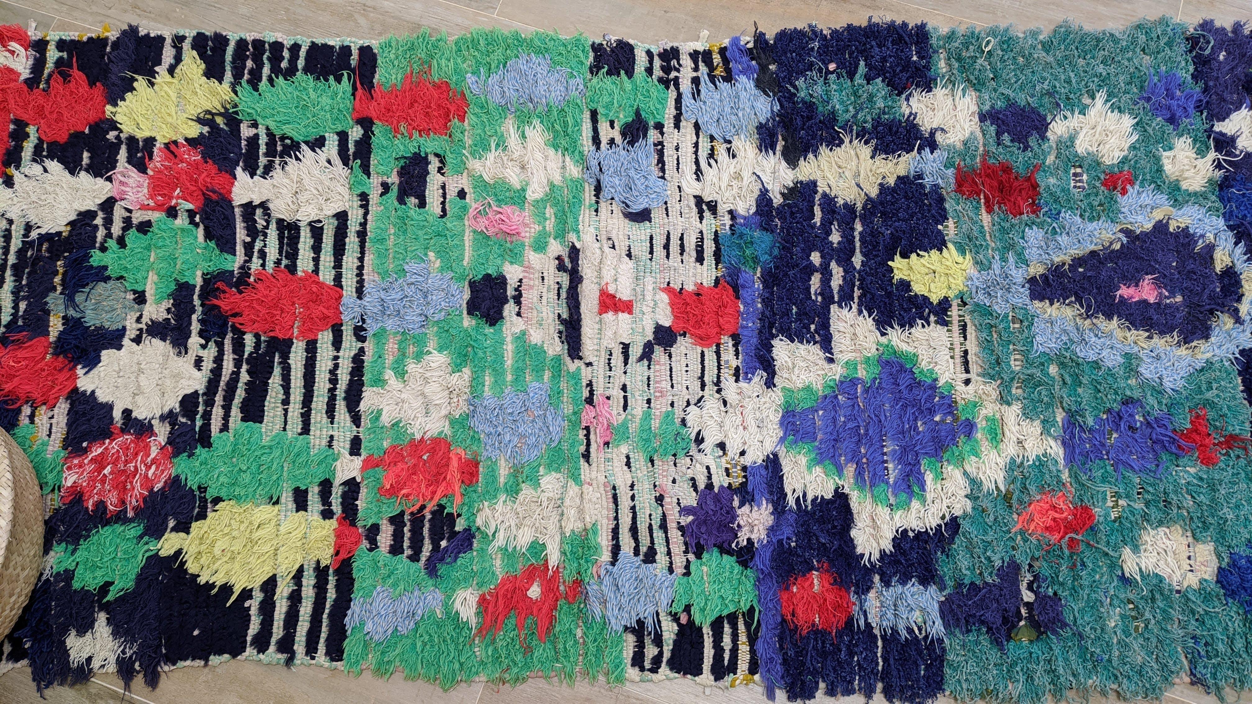 Vintage Boucherouite Rug - 200 x 85 cm || 6.56 x 2.79 feet - Image 7