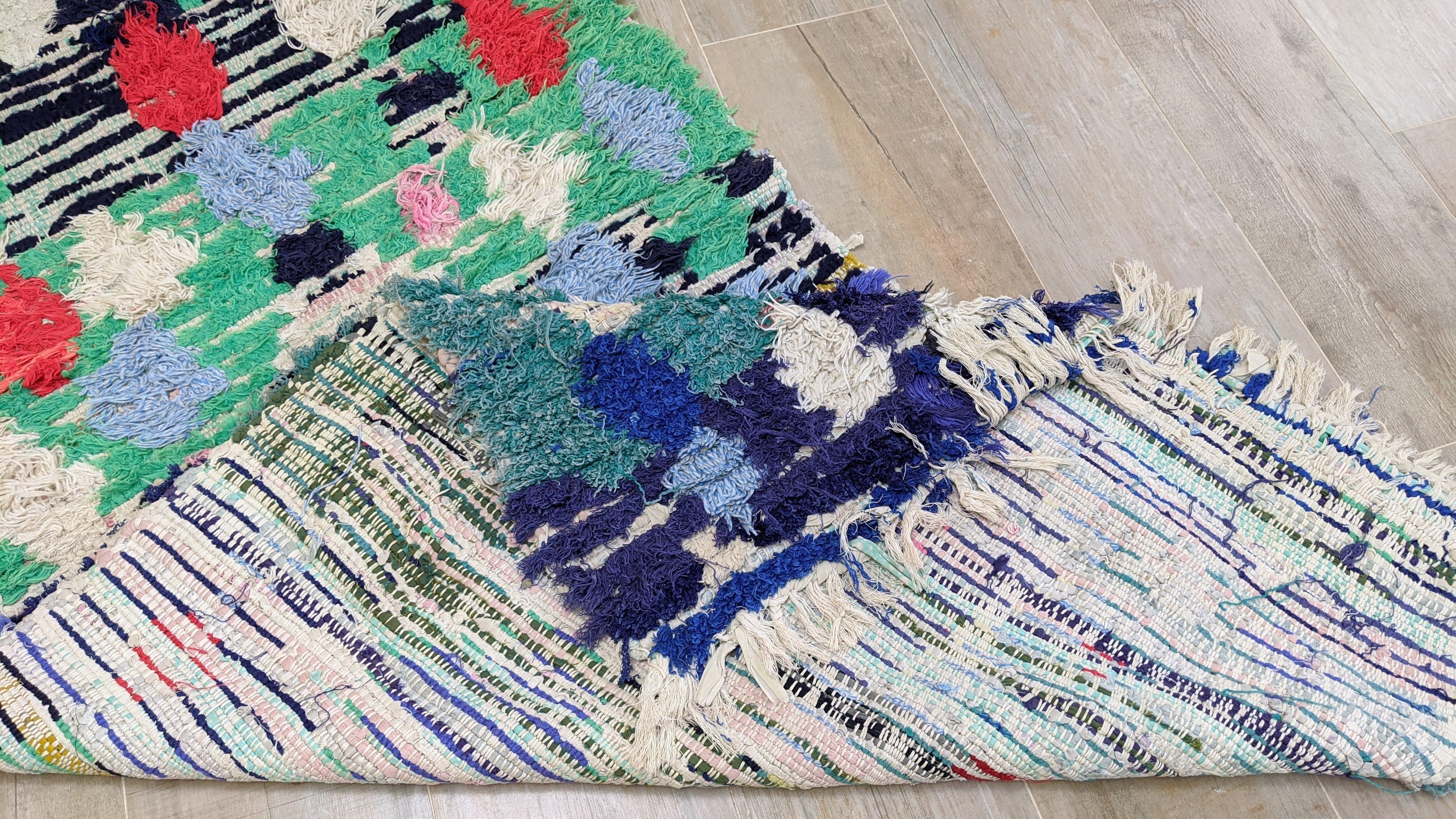 Vintage Boucherouite Rug - 200 x 85 cm || 6.56 x 2.79 feet - Image 9