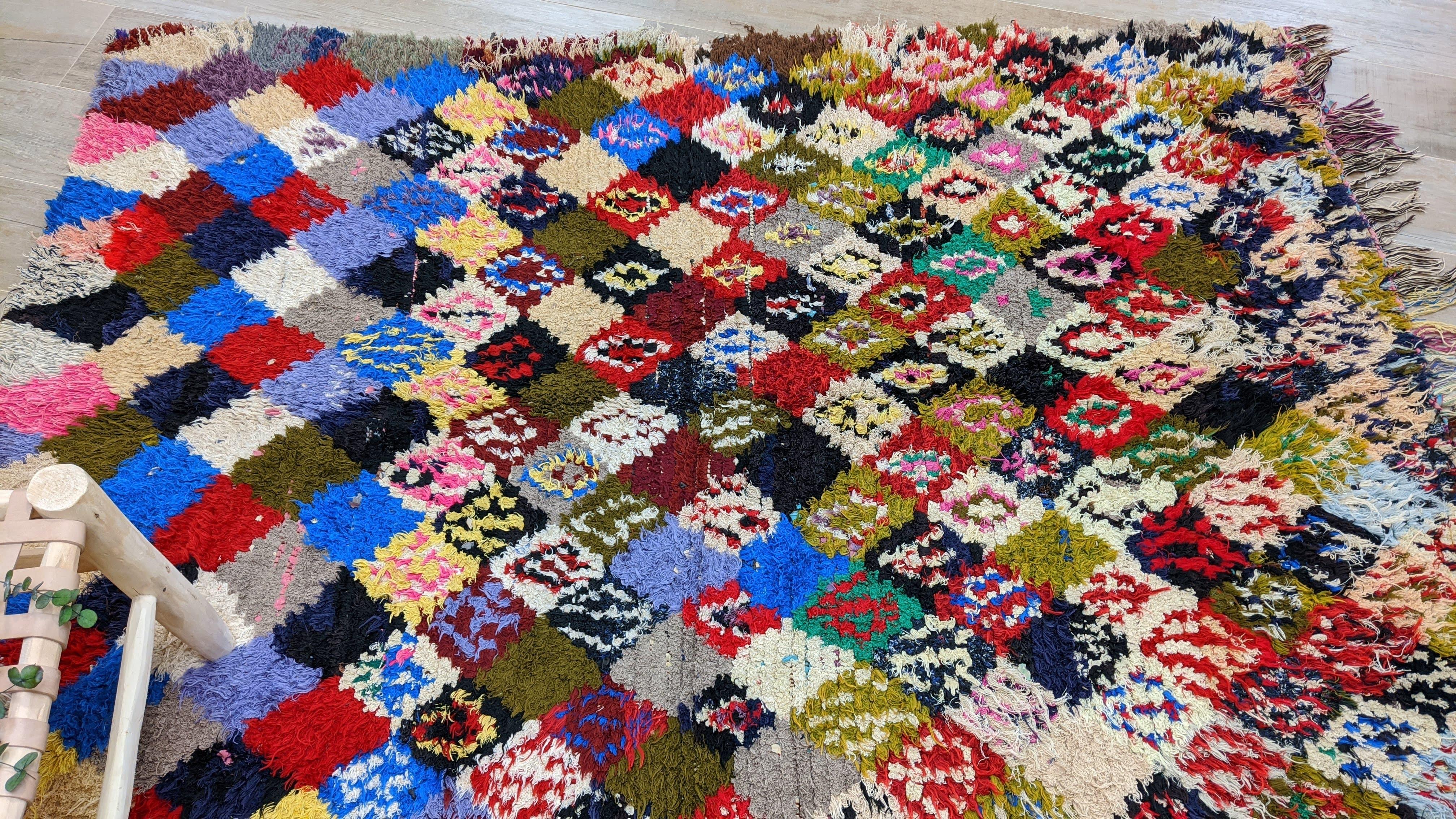 Vintage Boucherouite Rug - 205 x 150 cm || 6.73 x 4.92 feet - Image 11