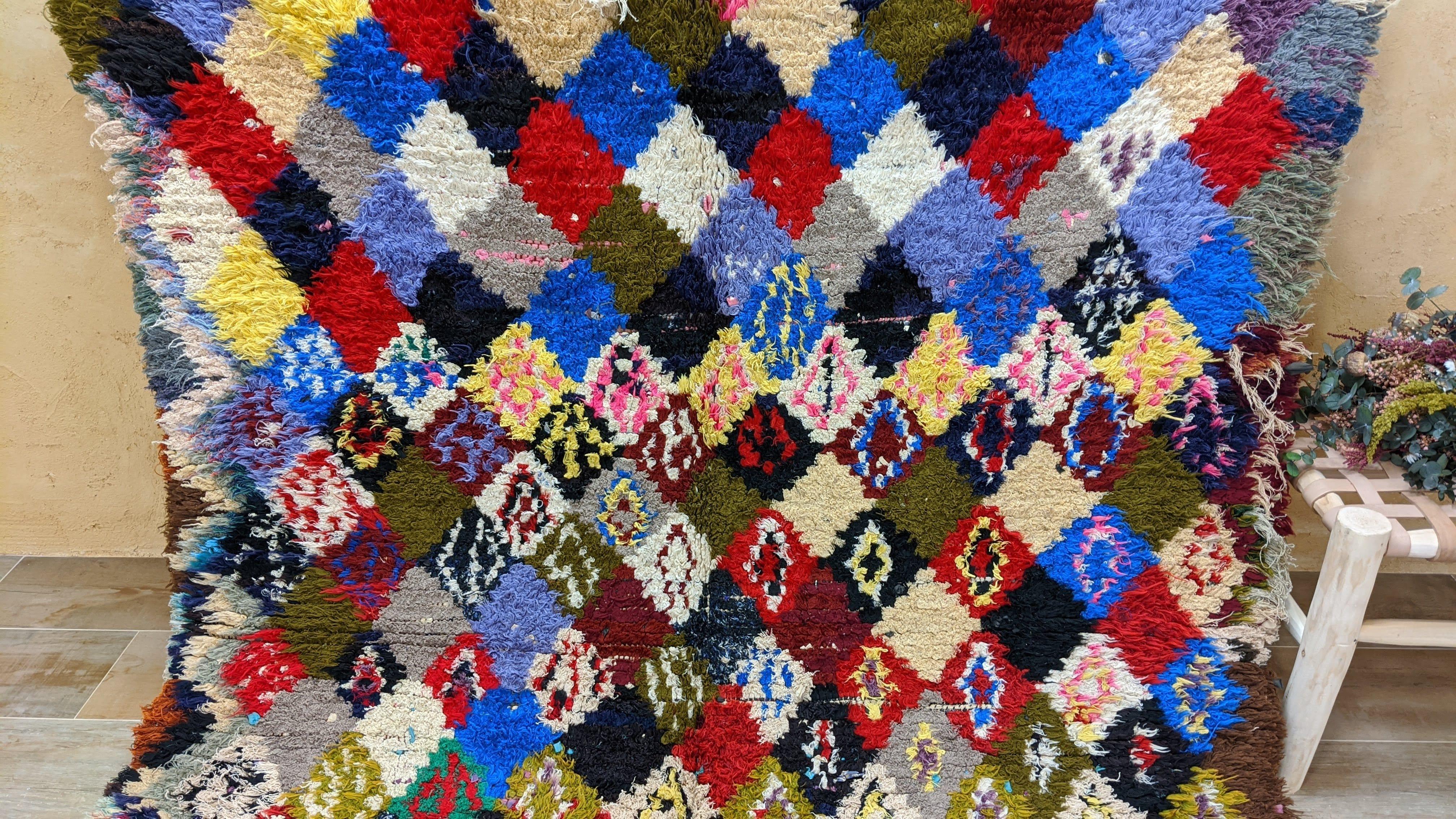 Vintage Boucherouite Rug - 205 x 150 cm || 6.73 x 4.92 feet - Image 4