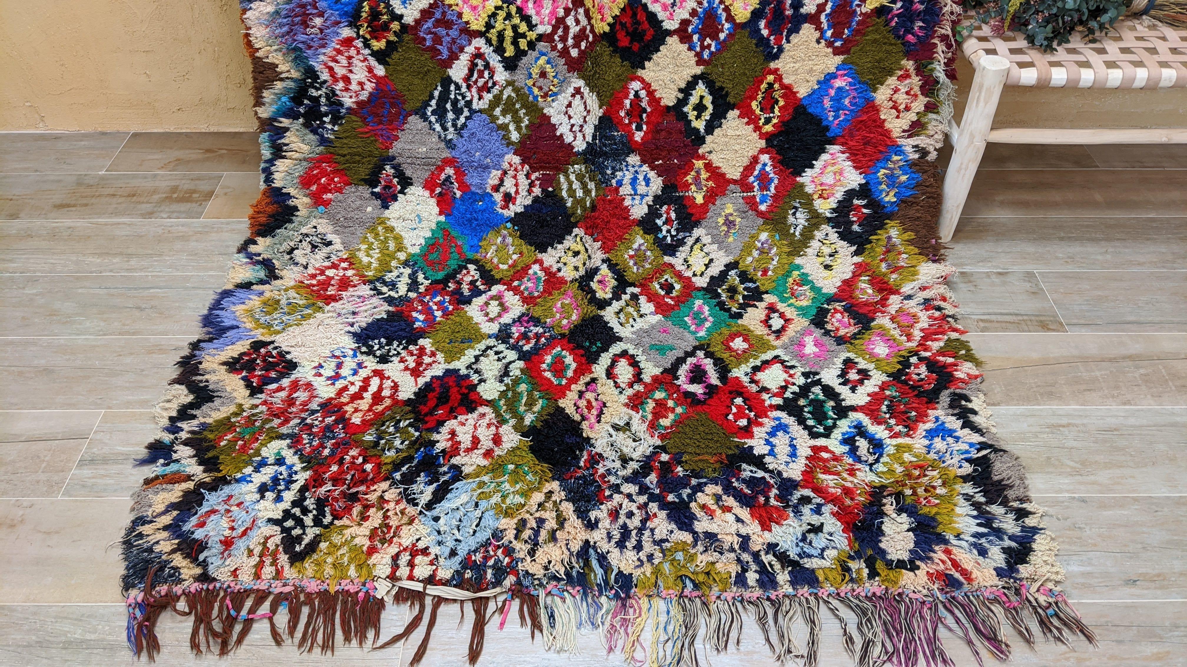 Vintage Boucherouite Rug - 205 x 150 cm || 6.73 x 4.92 feet - Image 7