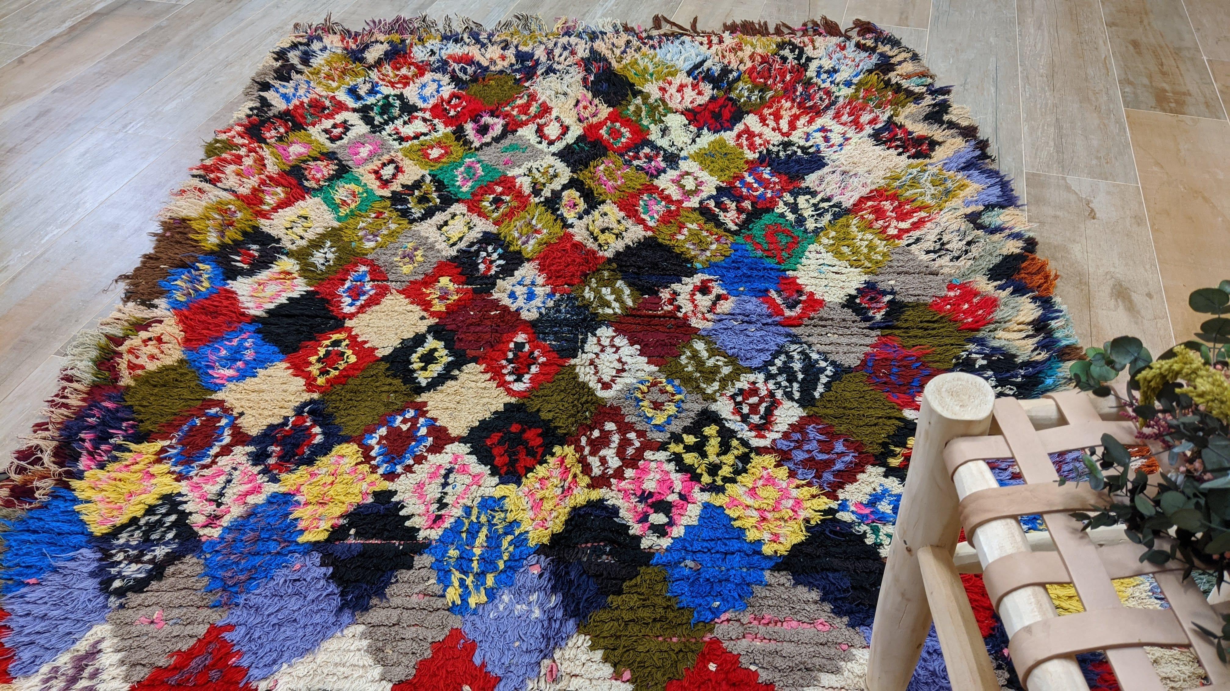 Vintage Boucherouite Rug - 205 x 150 cm || 6.73 x 4.92 feet - Image 8