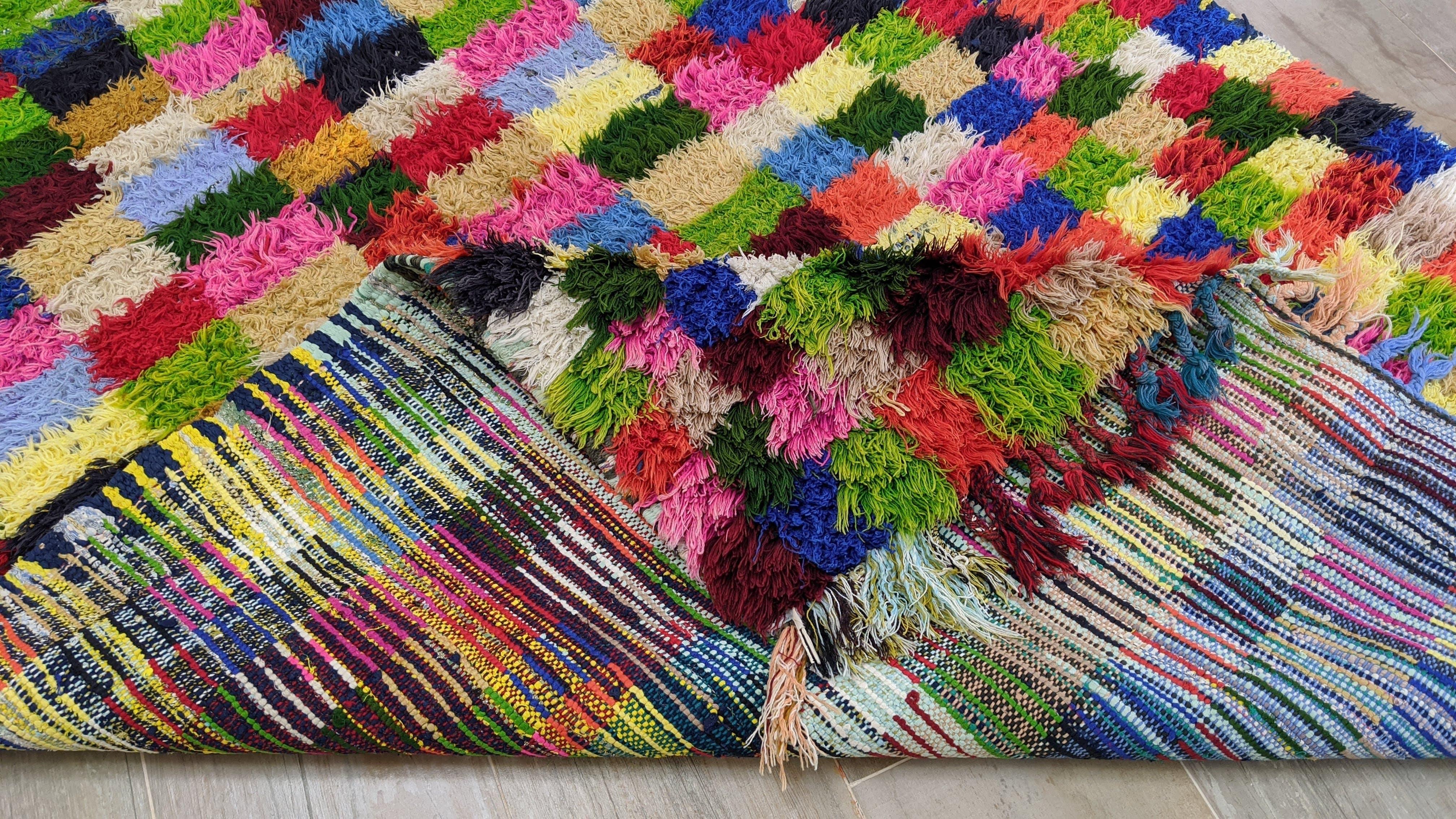Vintage Boucherouite Rug - 210 x 125 cm || 6.89 x 4.1 feet - Image 10