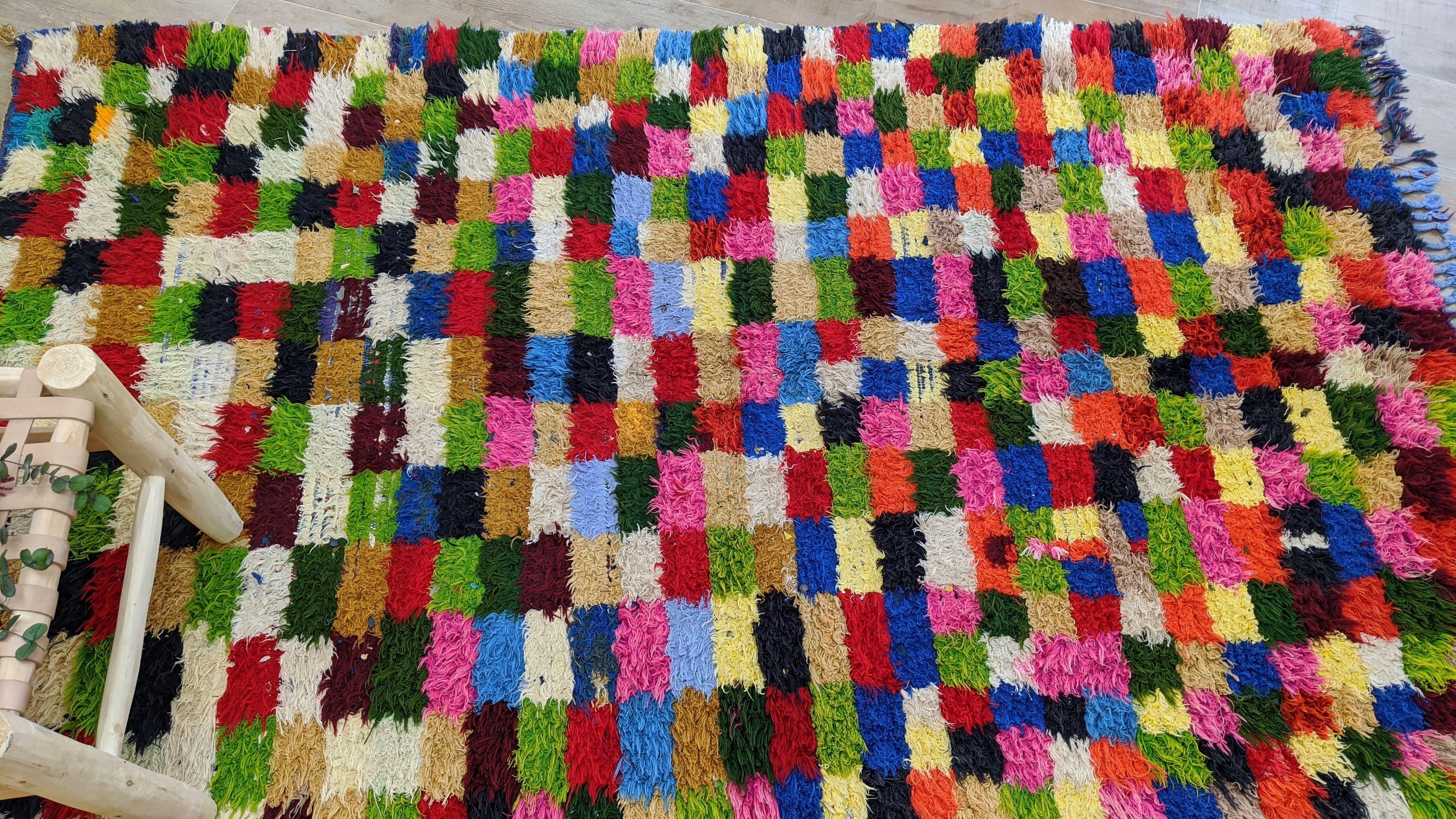 Vintage Boucherouite Rug - 210 x 125 cm || 6.89 x 4.1 feet - Image 11