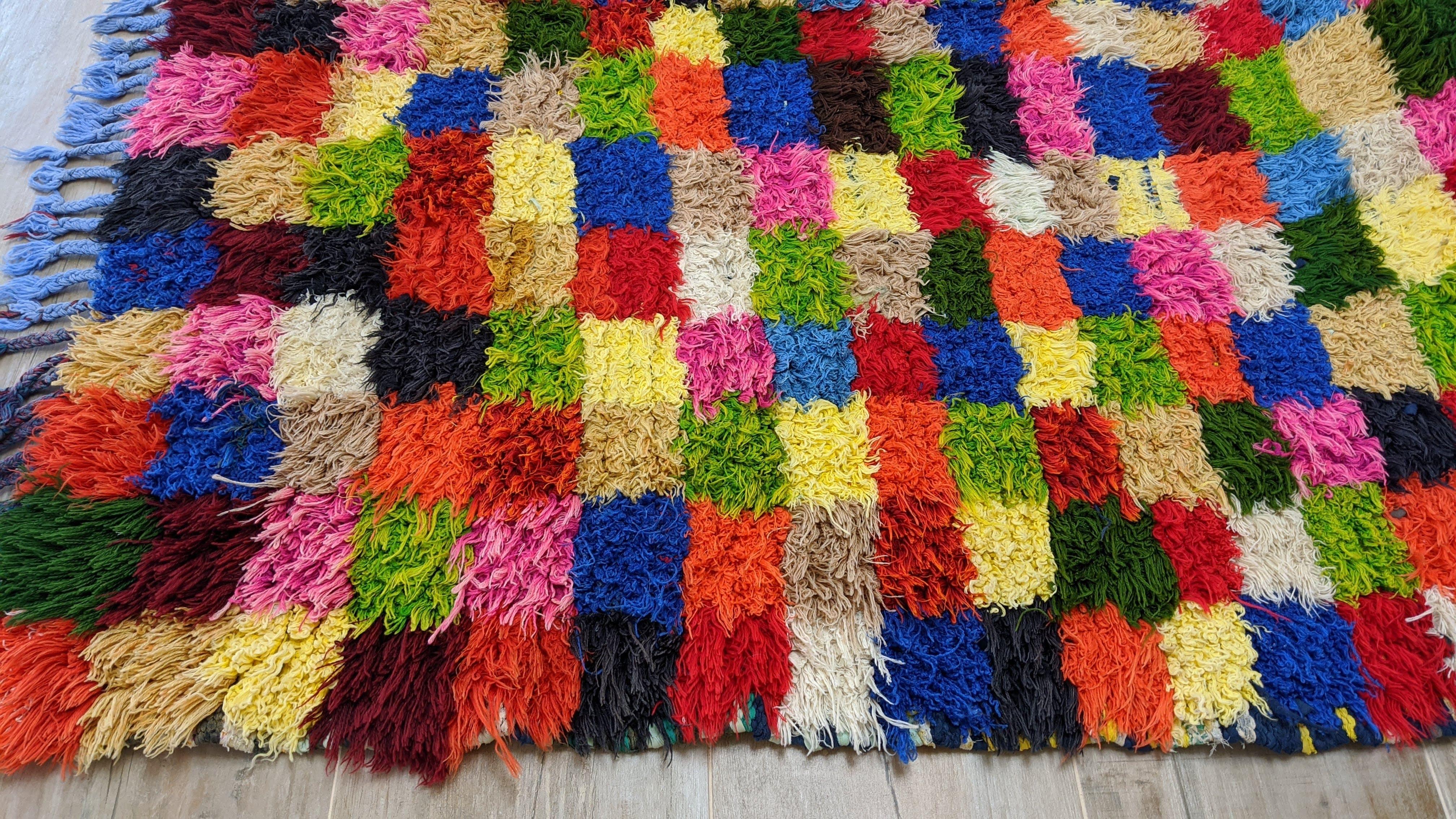 Vintage Boucherouite Rug - 210 x 125 cm || 6.89 x 4.1 feet - Image 6