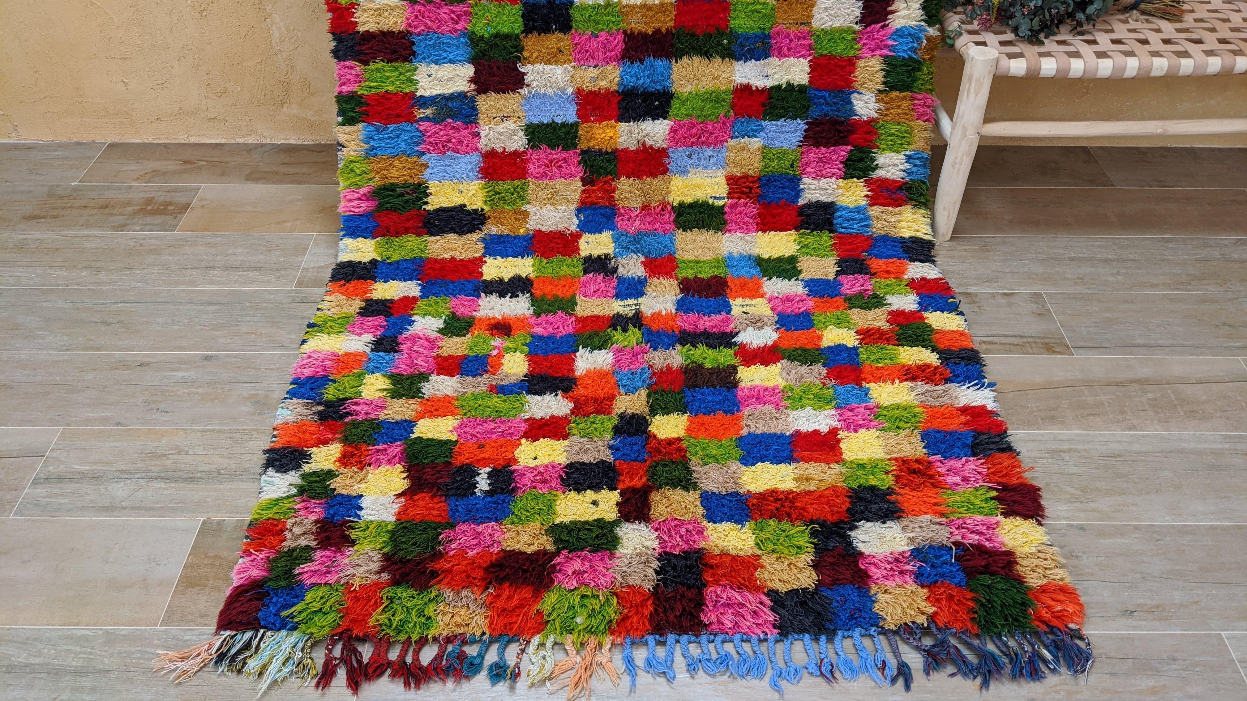 Vintage Boucherouite Rug - 210 x 125 cm || 6.89 x 4.1 feet - Image 7