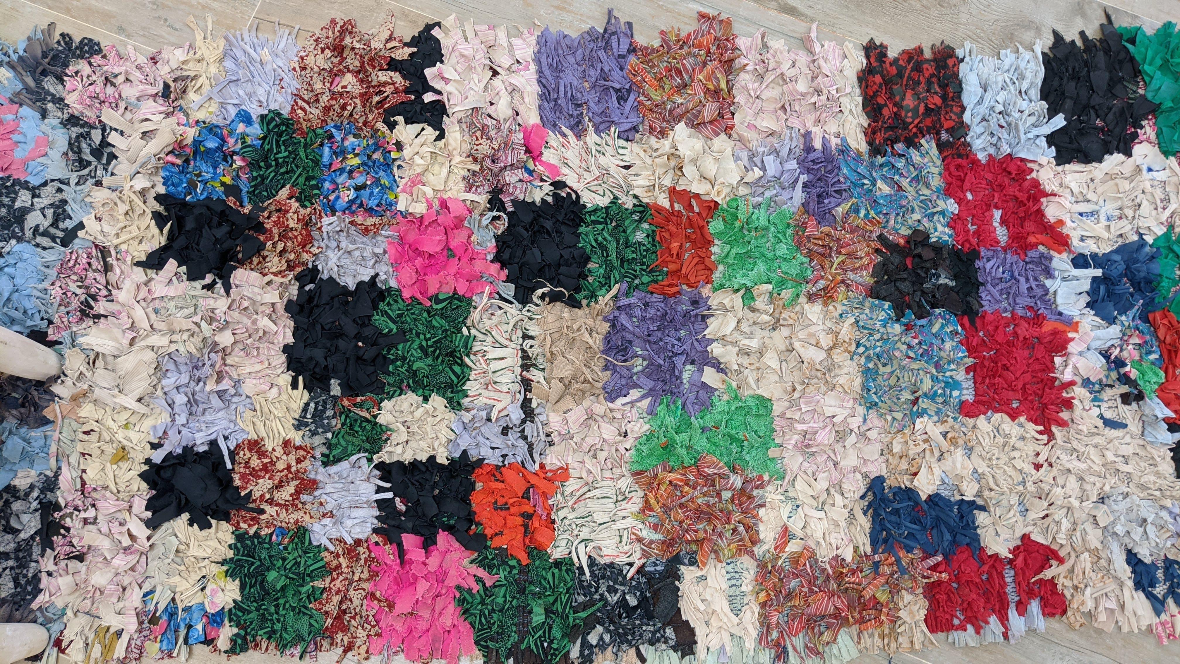 Vintage Boucherouite Rug - 210 x 80 cm || 6.89 x 2.62 feet - Image 8