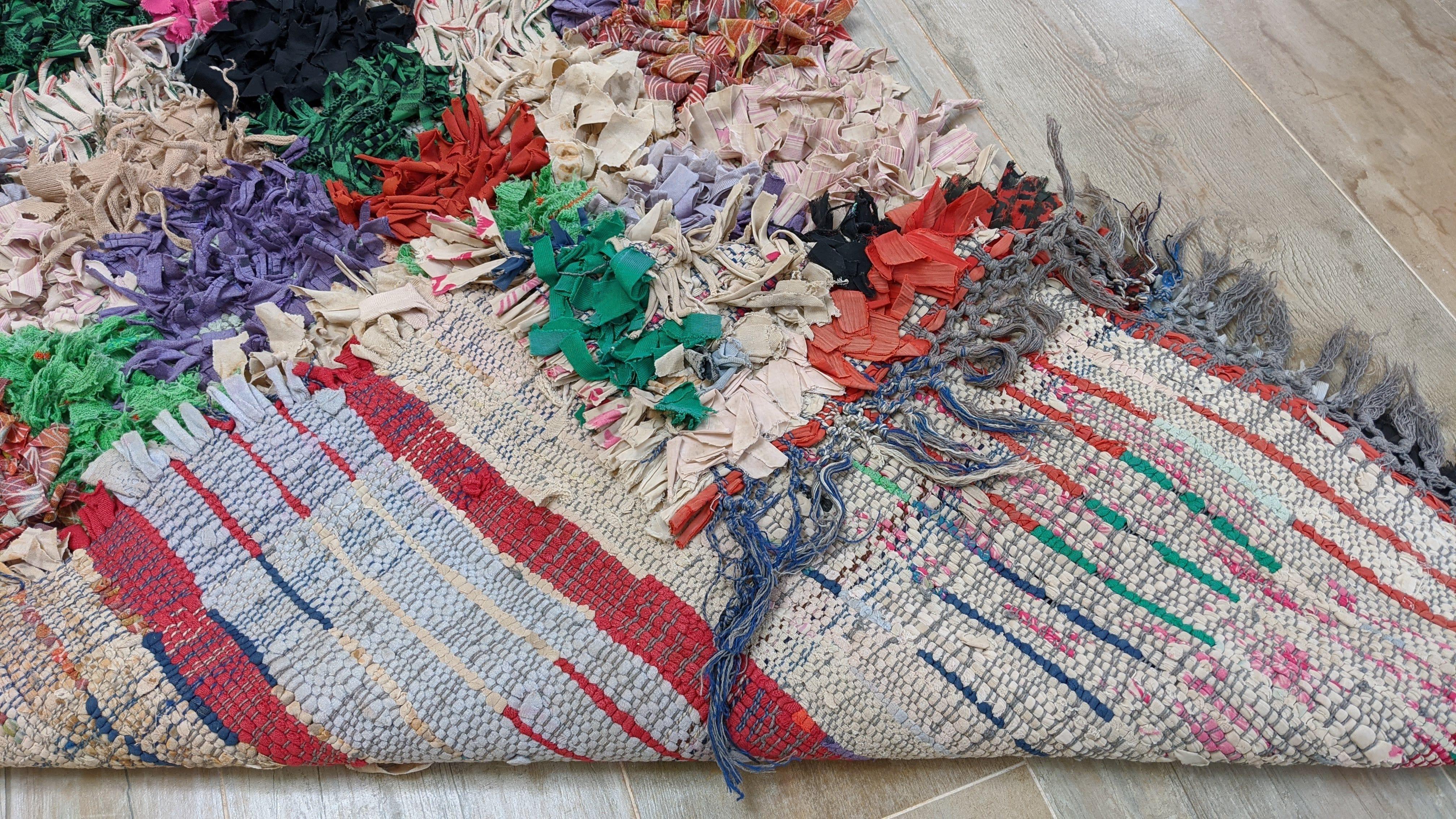 Vintage Boucherouite Rug - 210 x 80 cm || 6.89 x 2.62 feet - Image 9