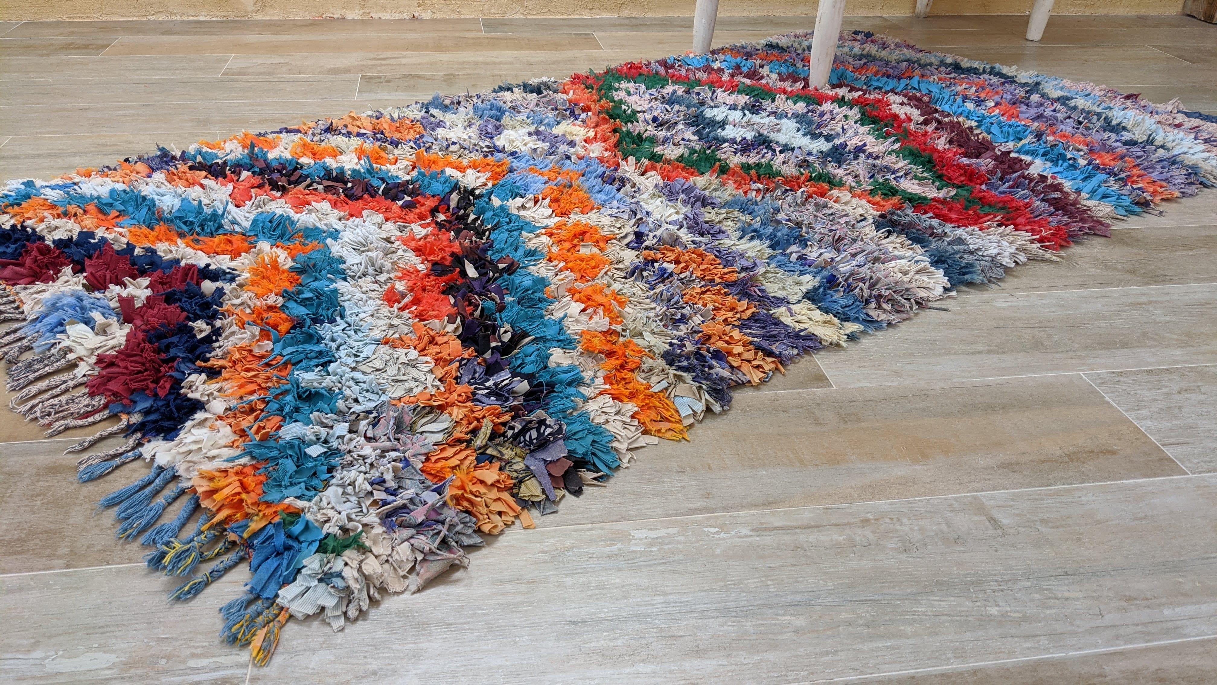 Vintage Boucherouite Rug - 215 x 115 cm || 7.05 x 3.77 feet - Image 4