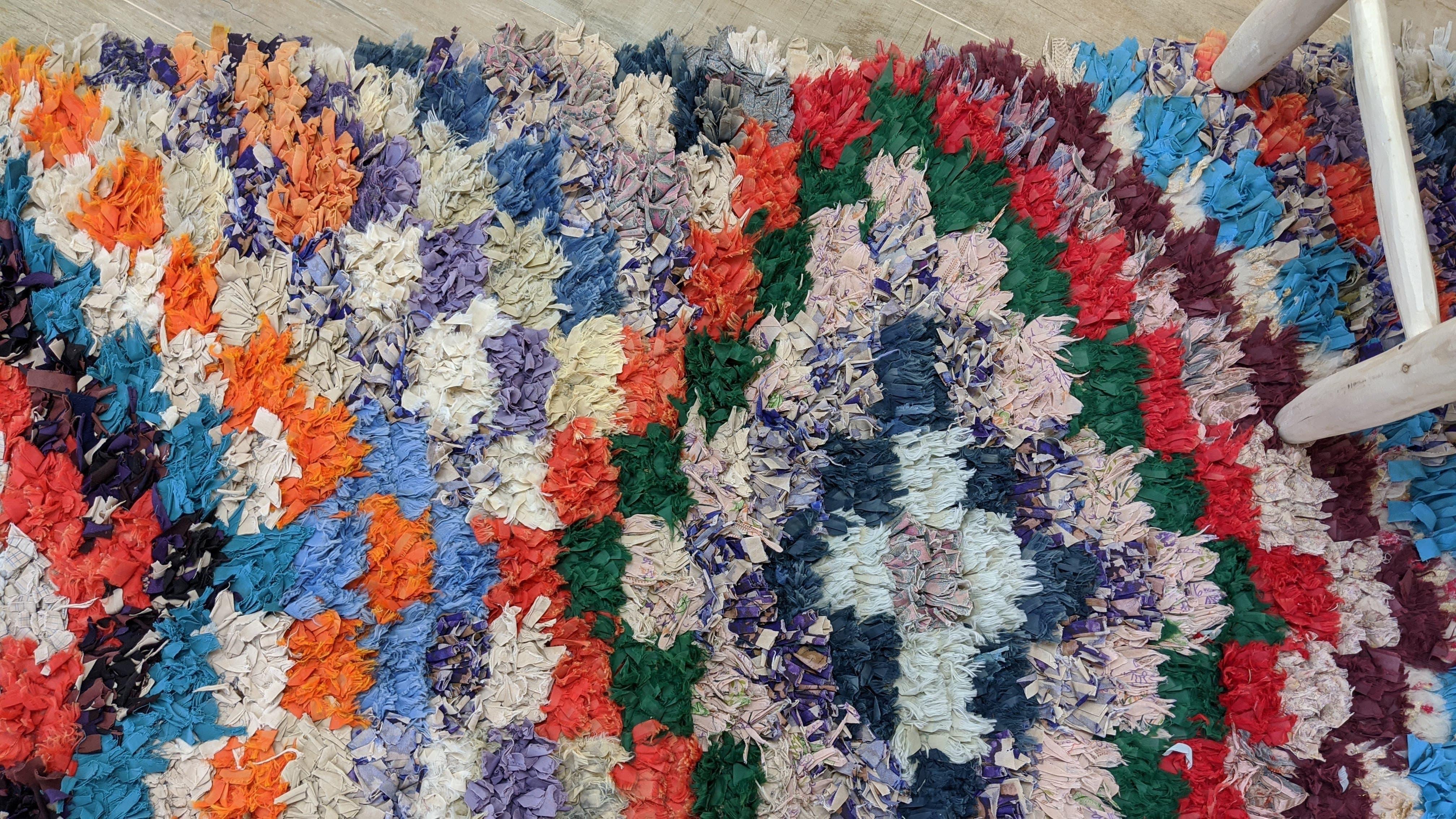 Vintage Boucherouite Rug - 215 x 115 cm || 7.05 x 3.77 feet - Image 5