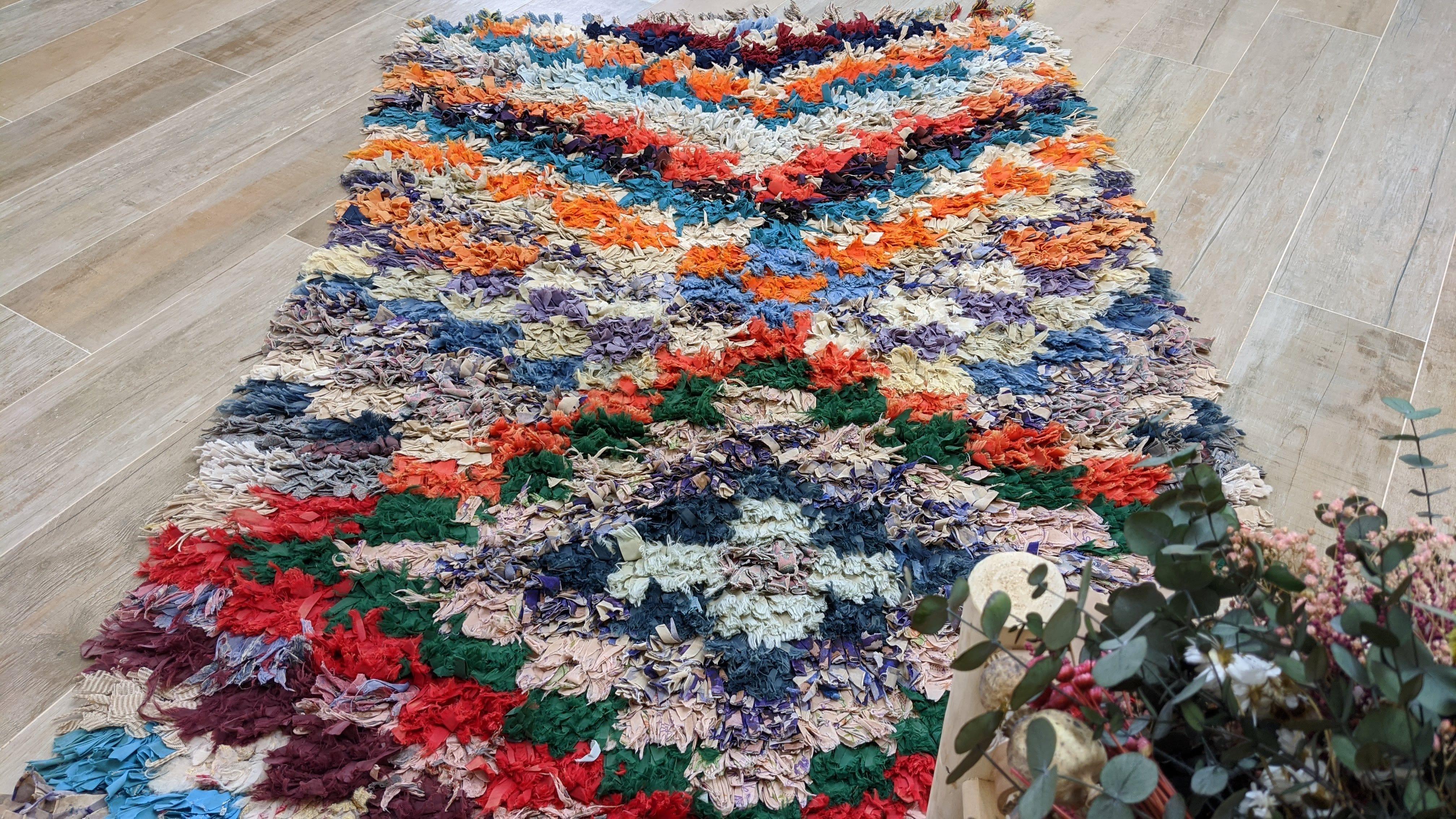 Vintage Boucherouite Rug - 215 x 115 cm || 7.05 x 3.77 feet - Image 6