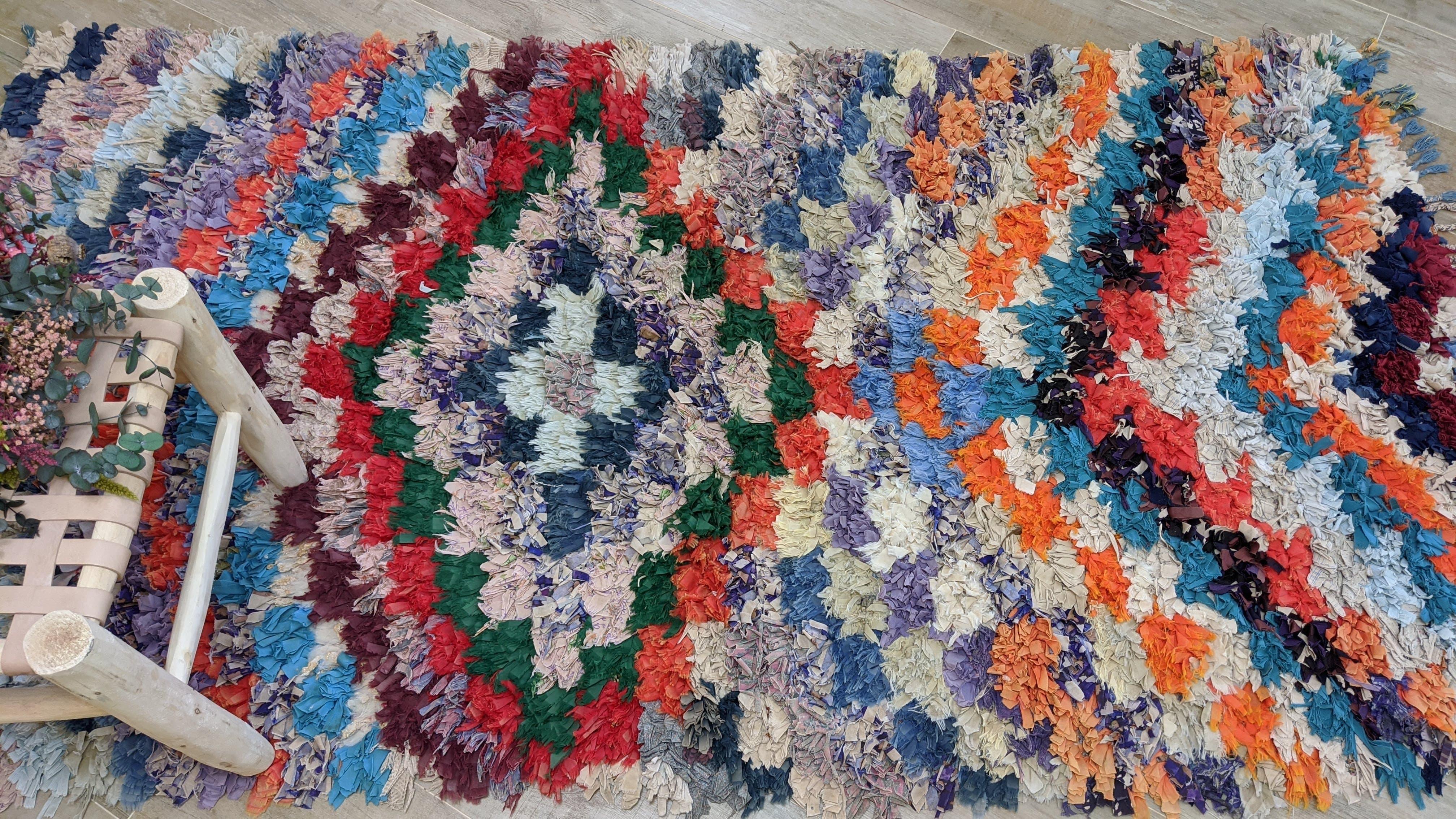 Vintage Boucherouite Rug - 215 x 115 cm || 7.05 x 3.77 feet - Image 7