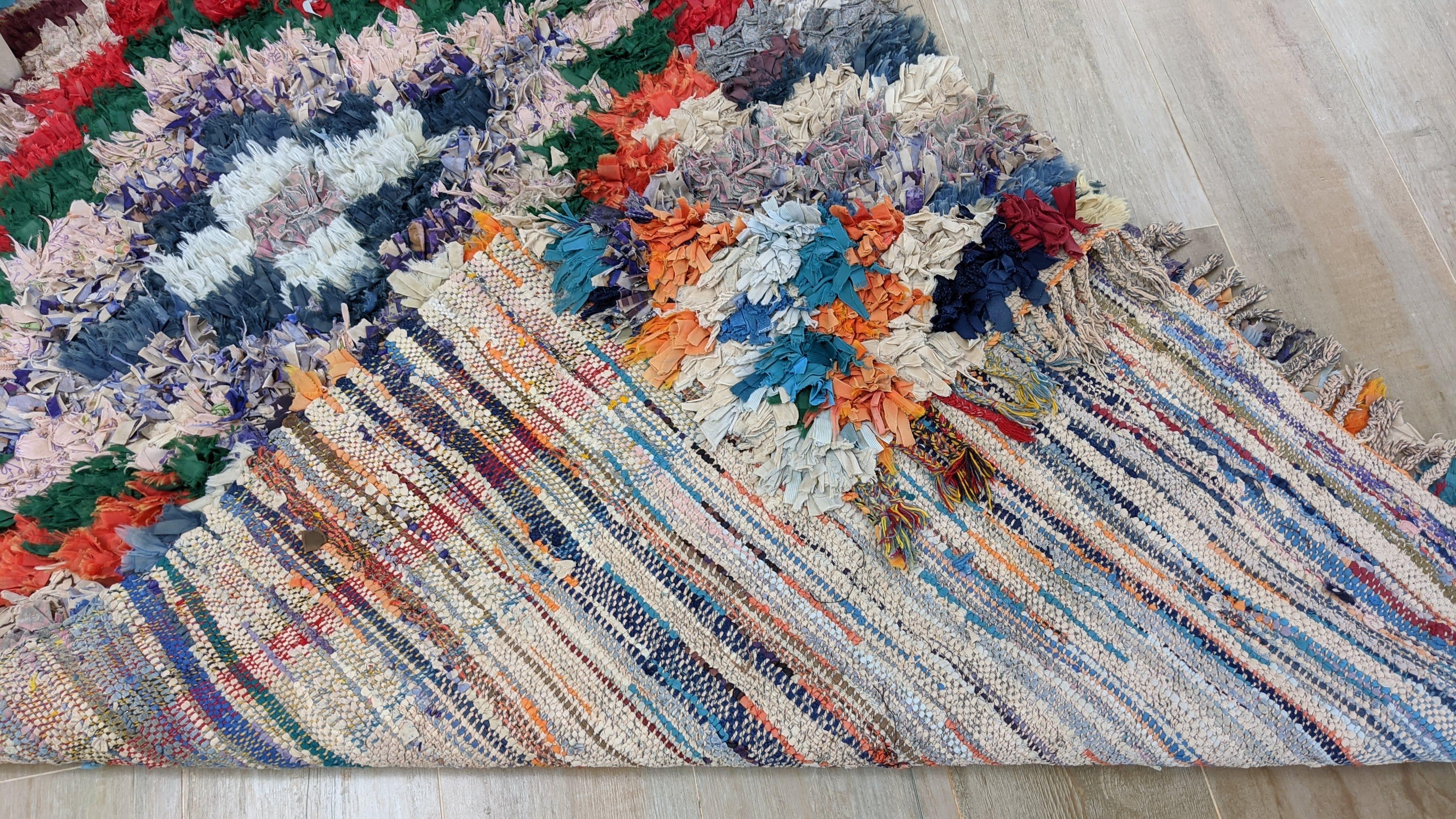 Vintage Boucherouite Rug - 215 x 115 cm || 7.05 x 3.77 feet - Image 8