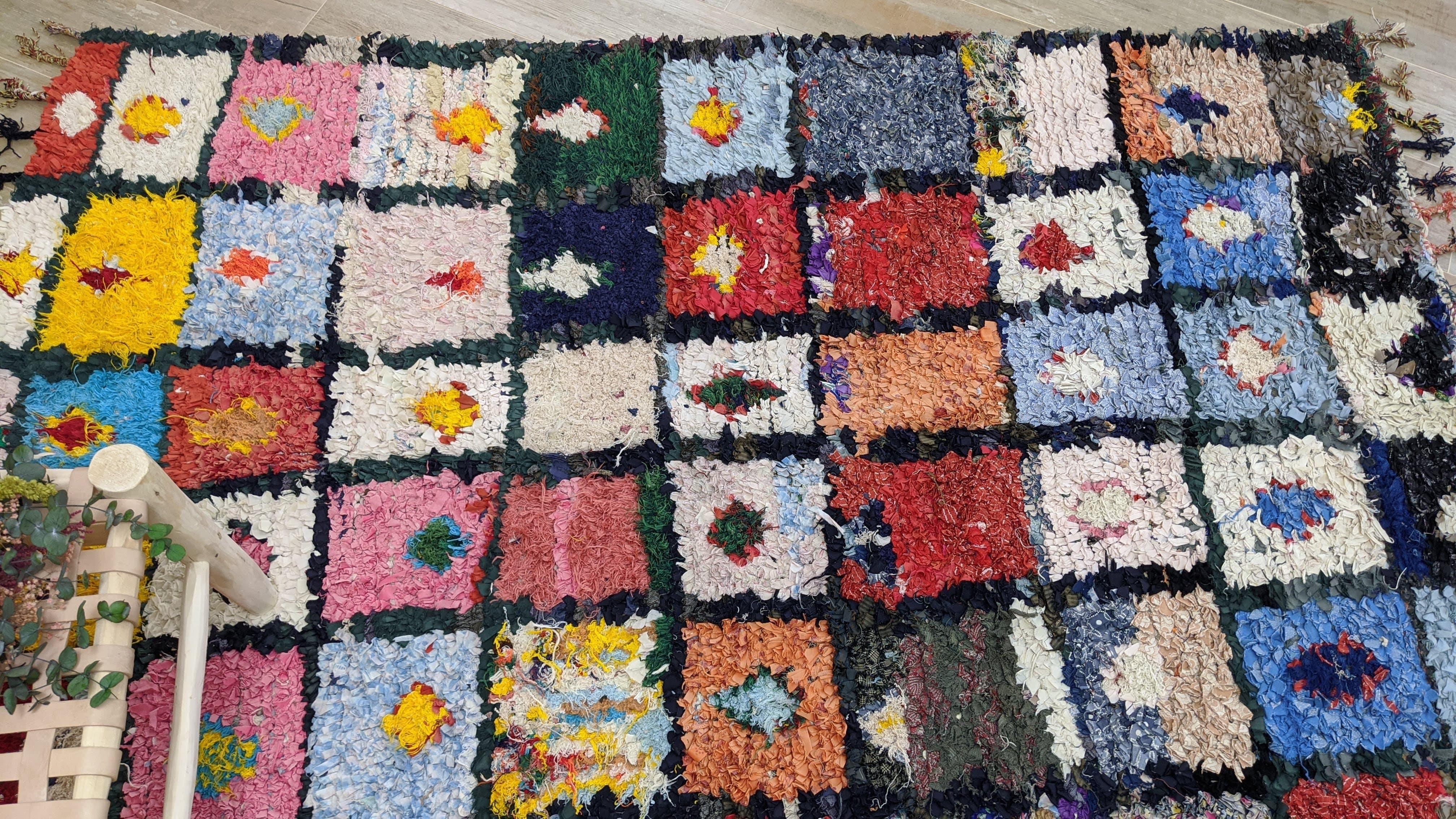 Vintage Boucherouite Rug - 215 x 145 cm || 7.05 x 4.76 feet - Image 11
