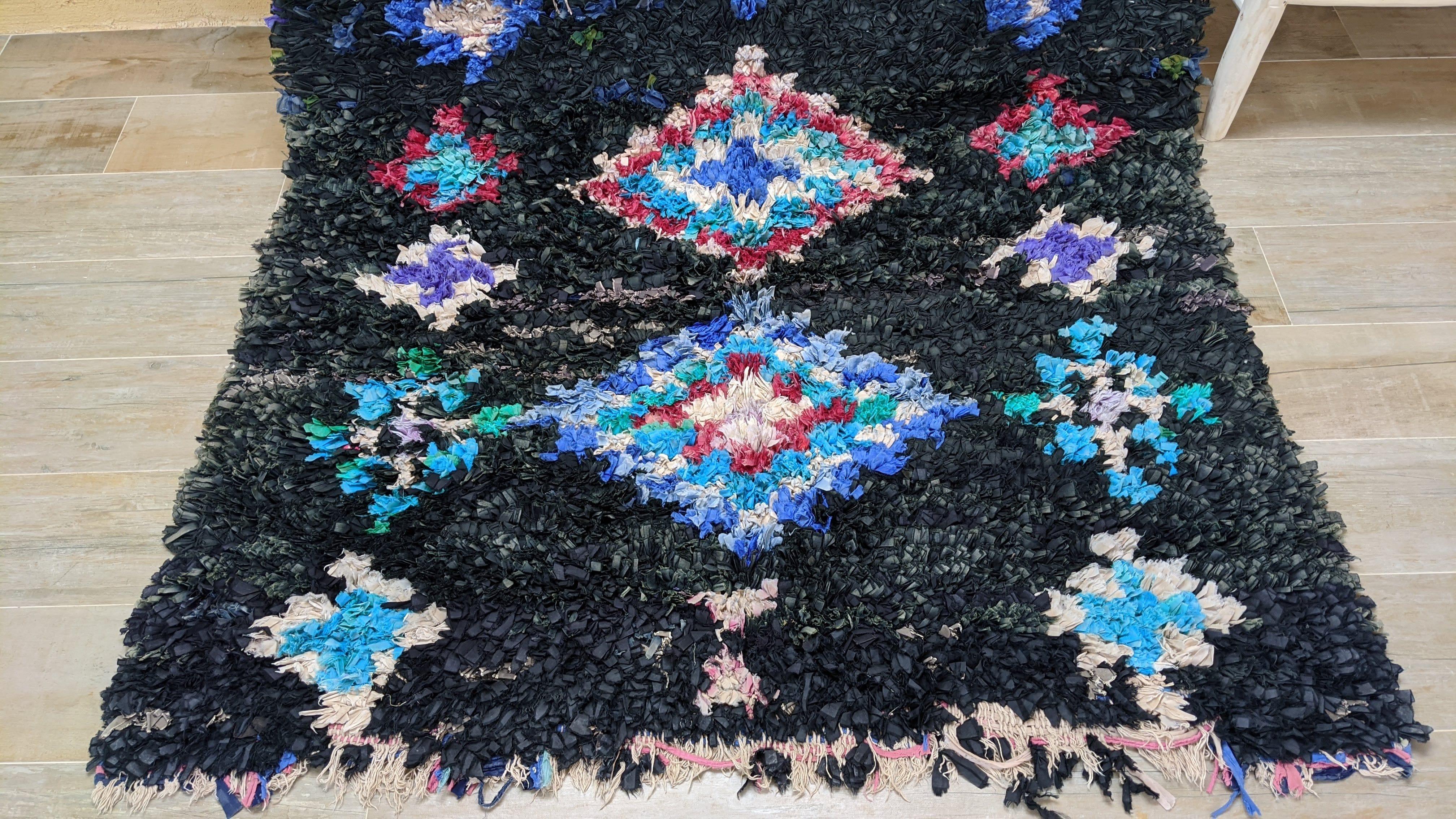 Vintage Boucherouite Rug - 215 x 145 cm || 7.05 x 4.76 feet - Image 4