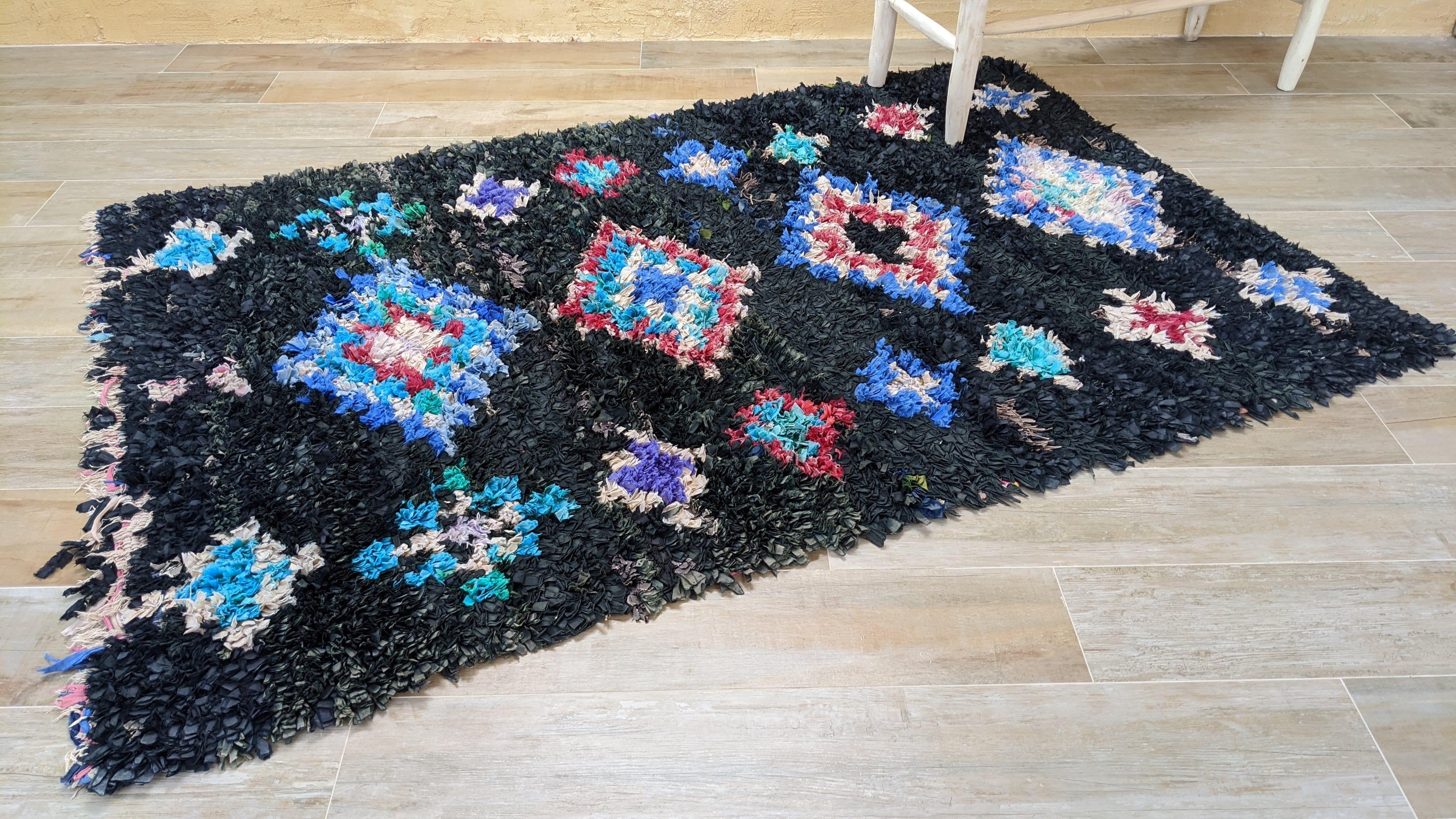 Vintage Boucherouite Rug - 215 x 145 cm || 7.05 x 4.76 feet - Image 5