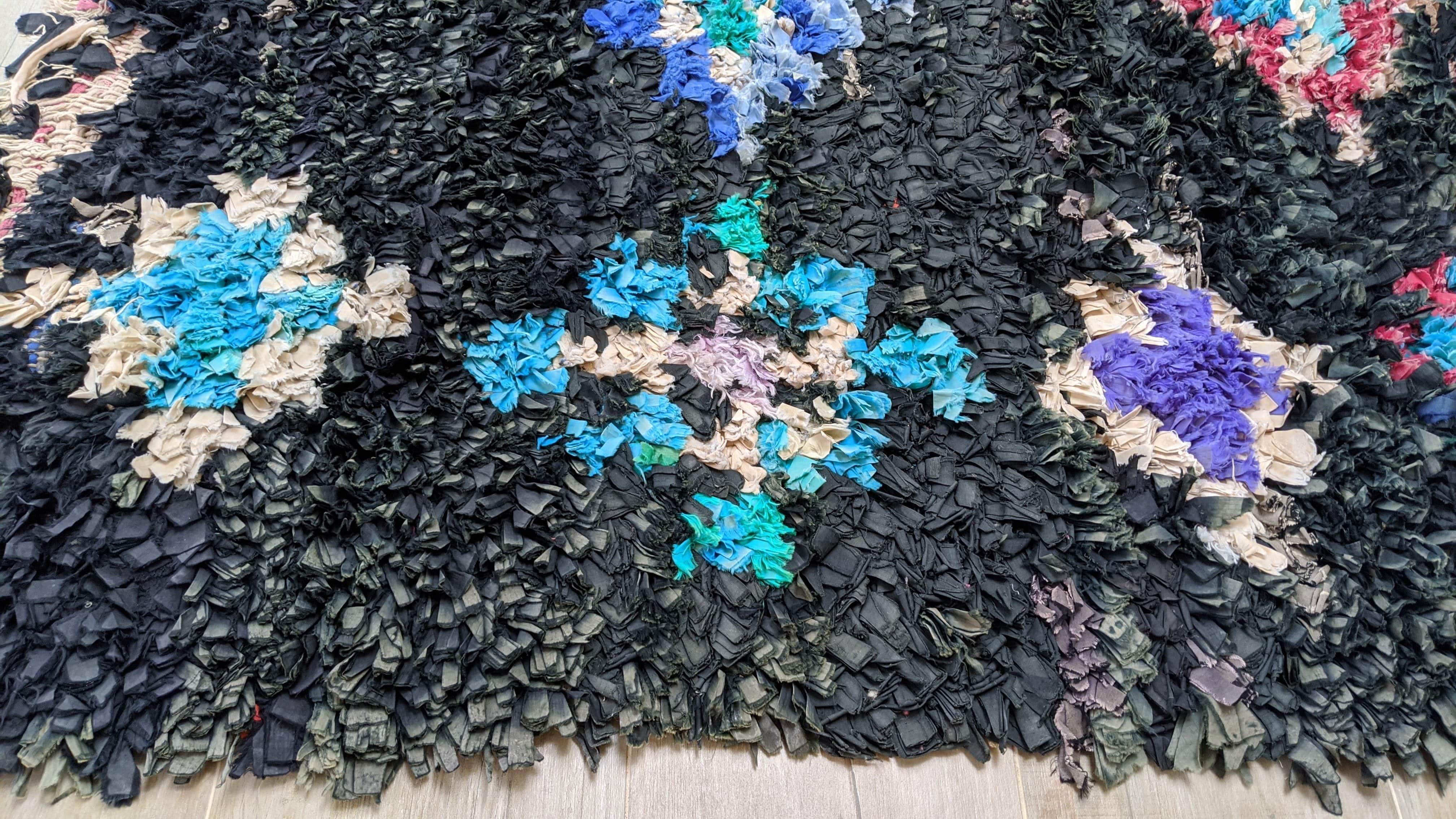 Vintage Boucherouite Rug - 215 x 145 cm || 7.05 x 4.76 feet - Image 7