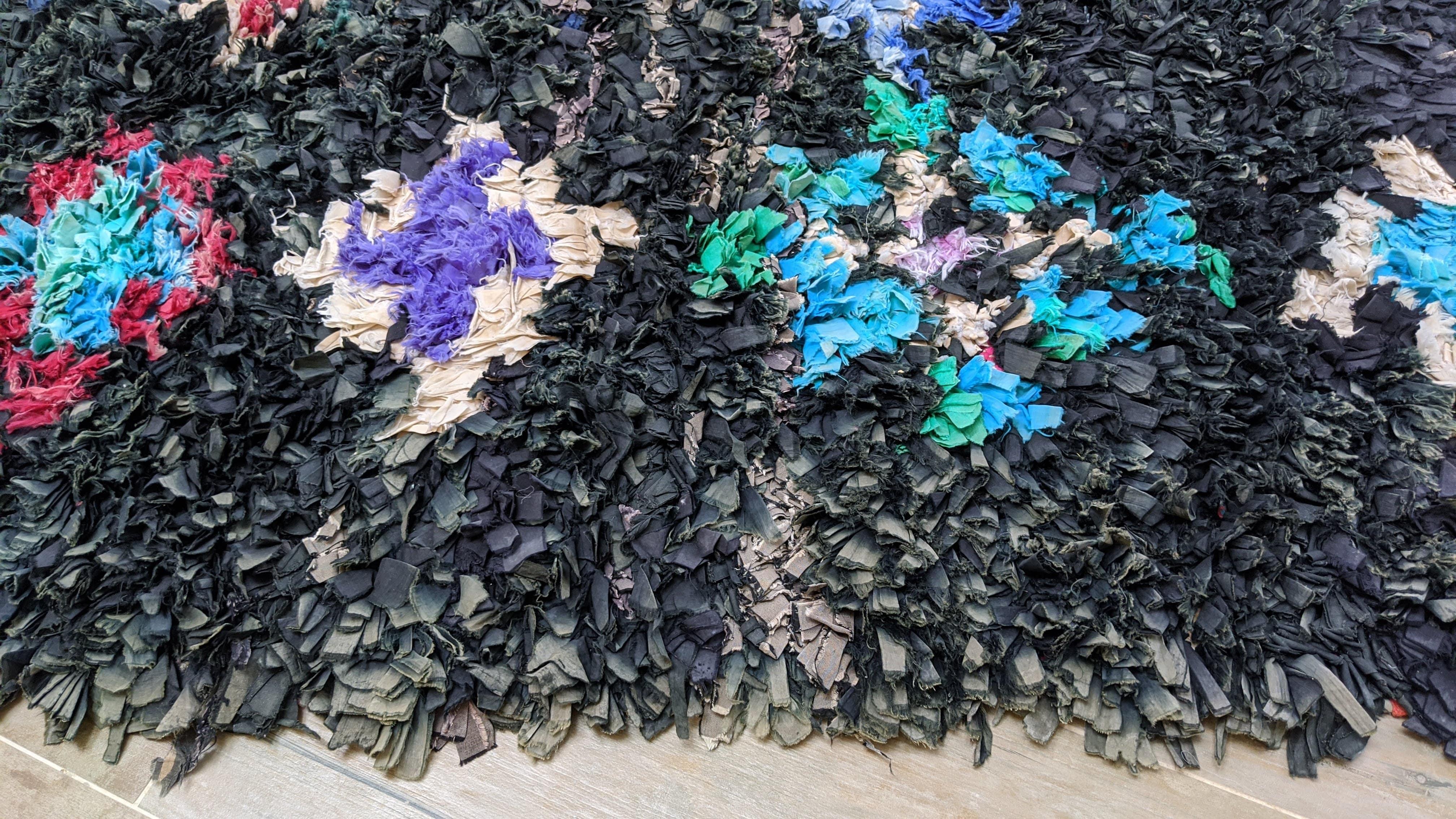 Vintage Boucherouite Rug - 215 x 145 cm || 7.05 x 4.76 feet - Image 8