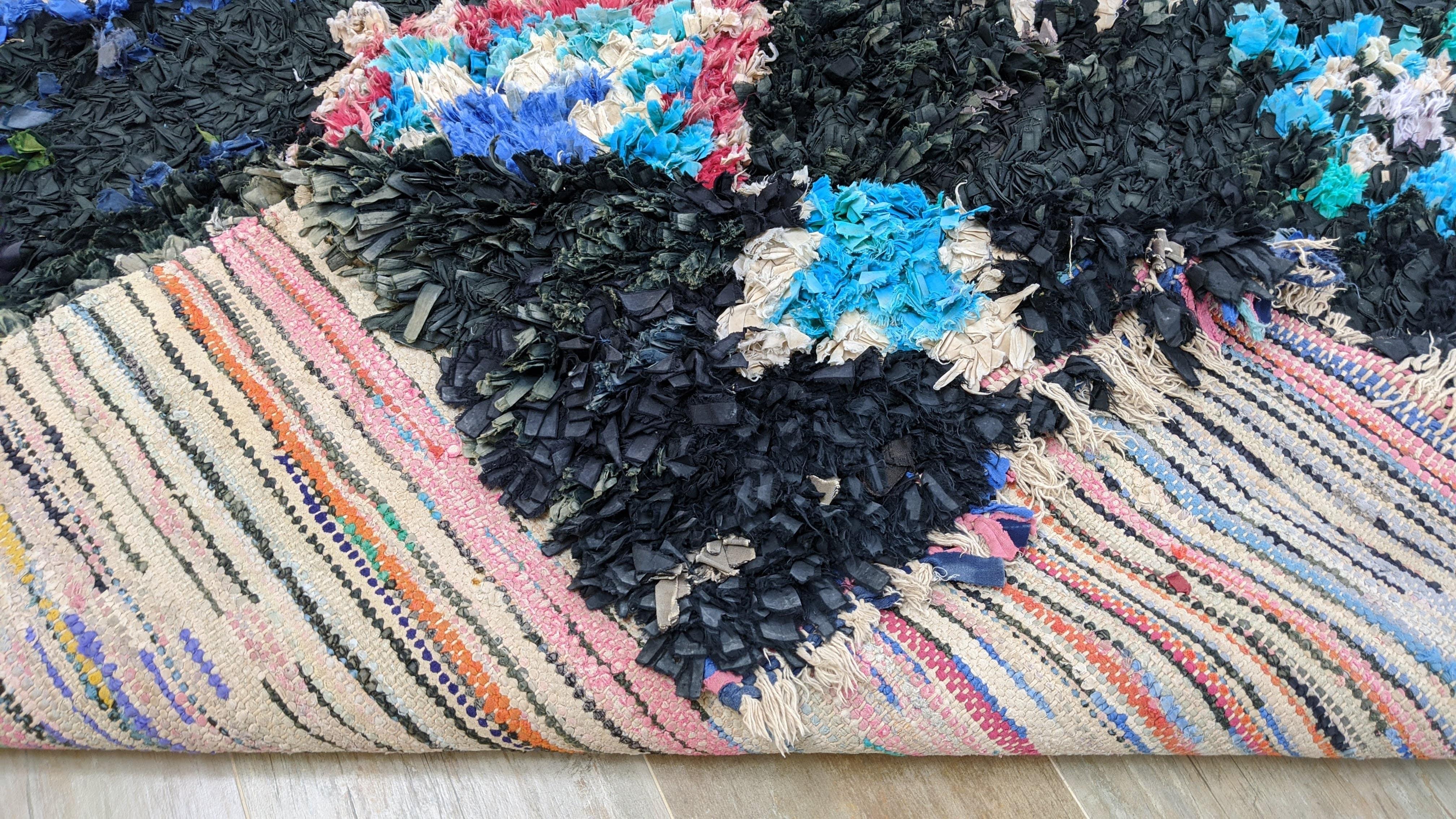 Vintage Boucherouite Rug - 215 x 145 cm || 7.05 x 4.76 feet - Image 9