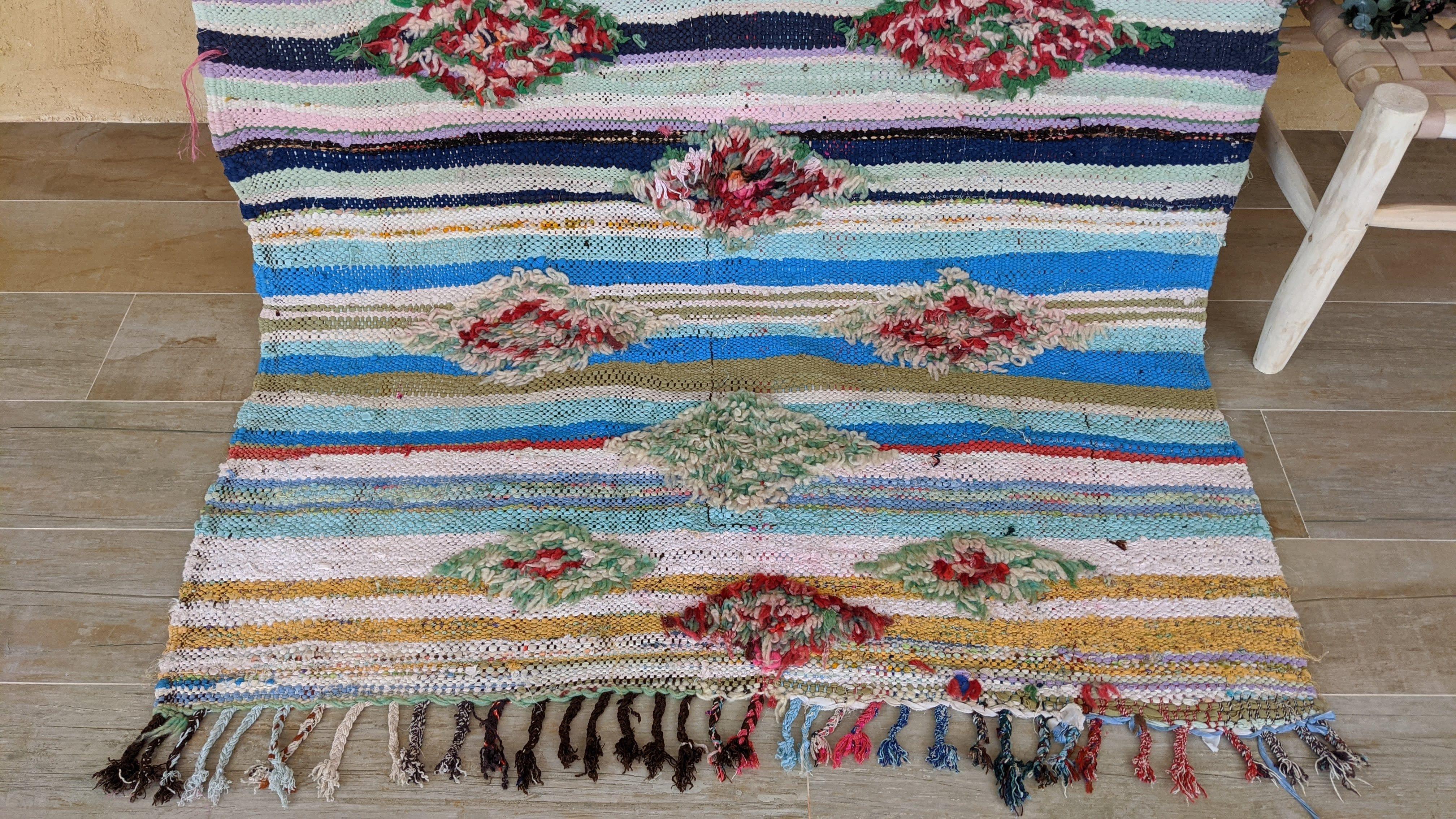 Vintage Boucherouite Rug - 220 x 125 cm || 7.22 x 4.1 feet - Image 5