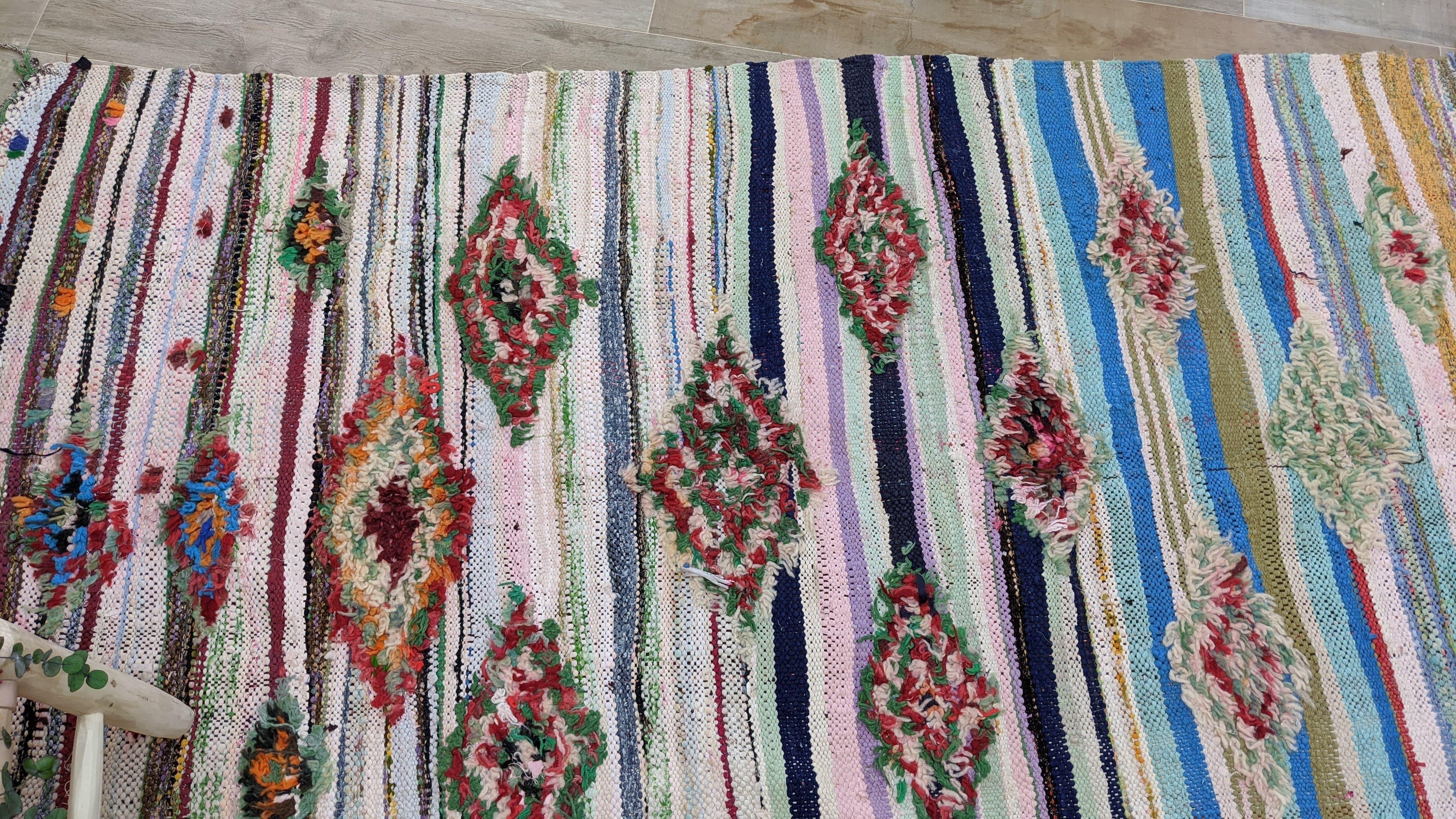 Vintage Boucherouite Rug - 220 x 125 cm || 7.22 x 4.1 feet - Image 6