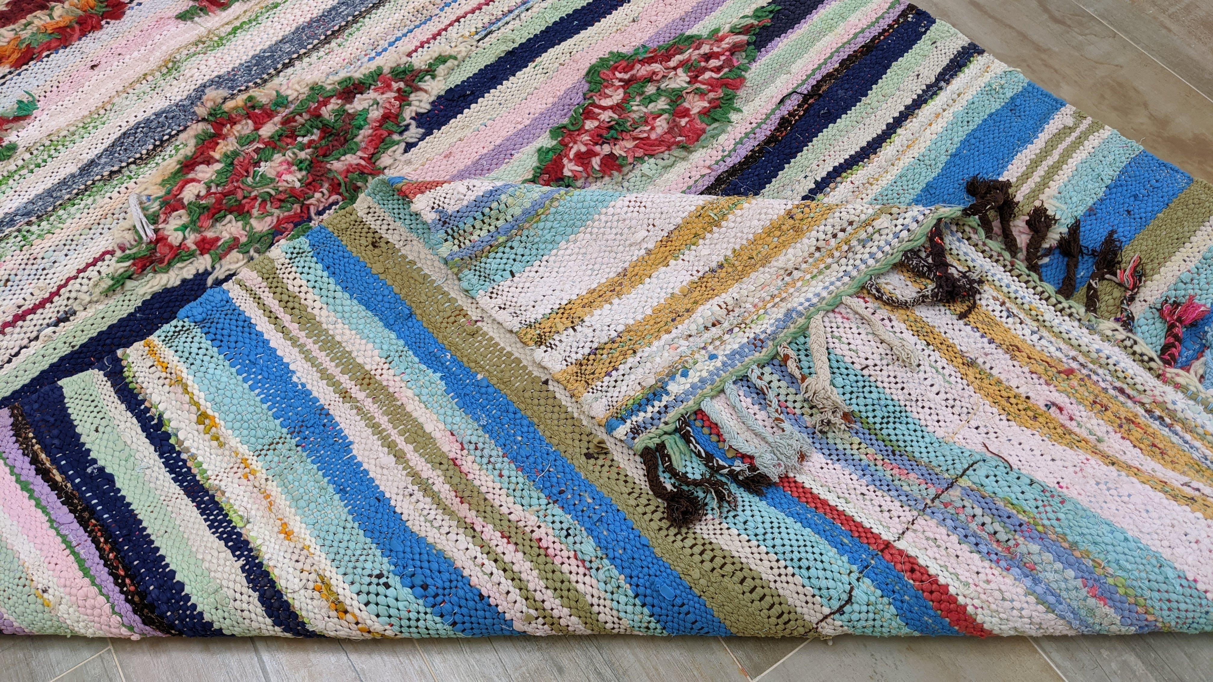 Vintage Boucherouite Rug - 220 x 125 cm || 7.22 x 4.1 feet - Image 9