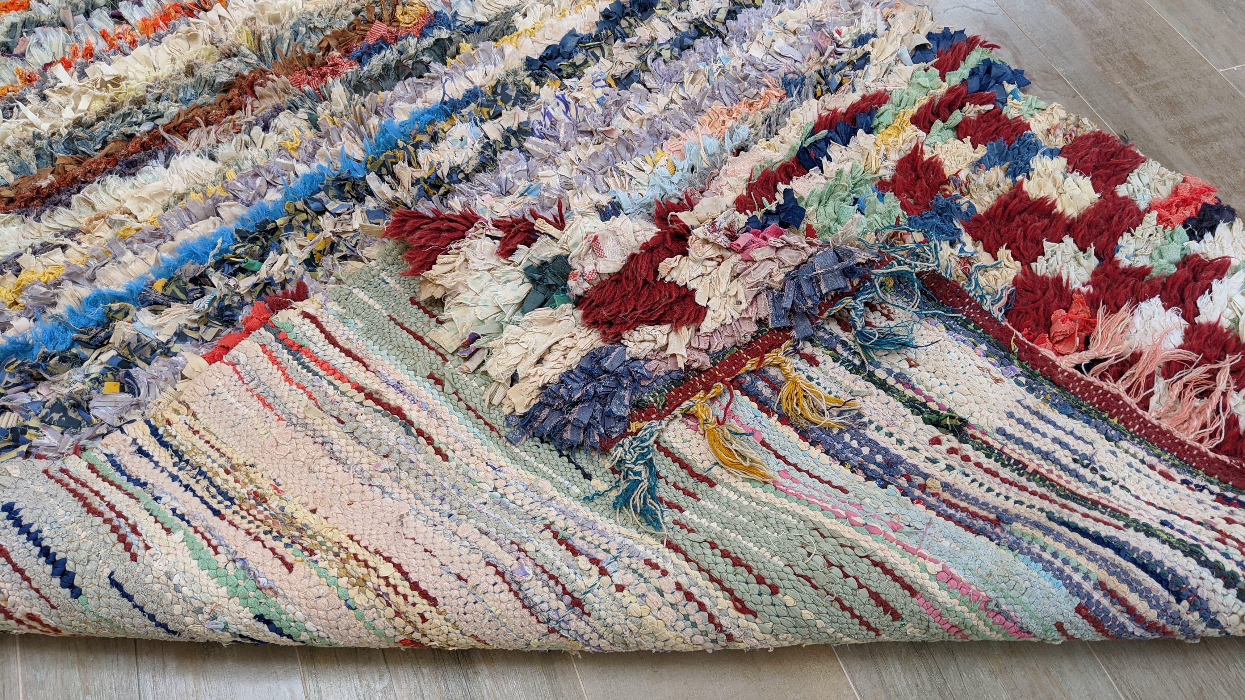 Vintage Boucherouite Rug - 220 x 130 cm || 7.22 x 4.27 feet - Image 10