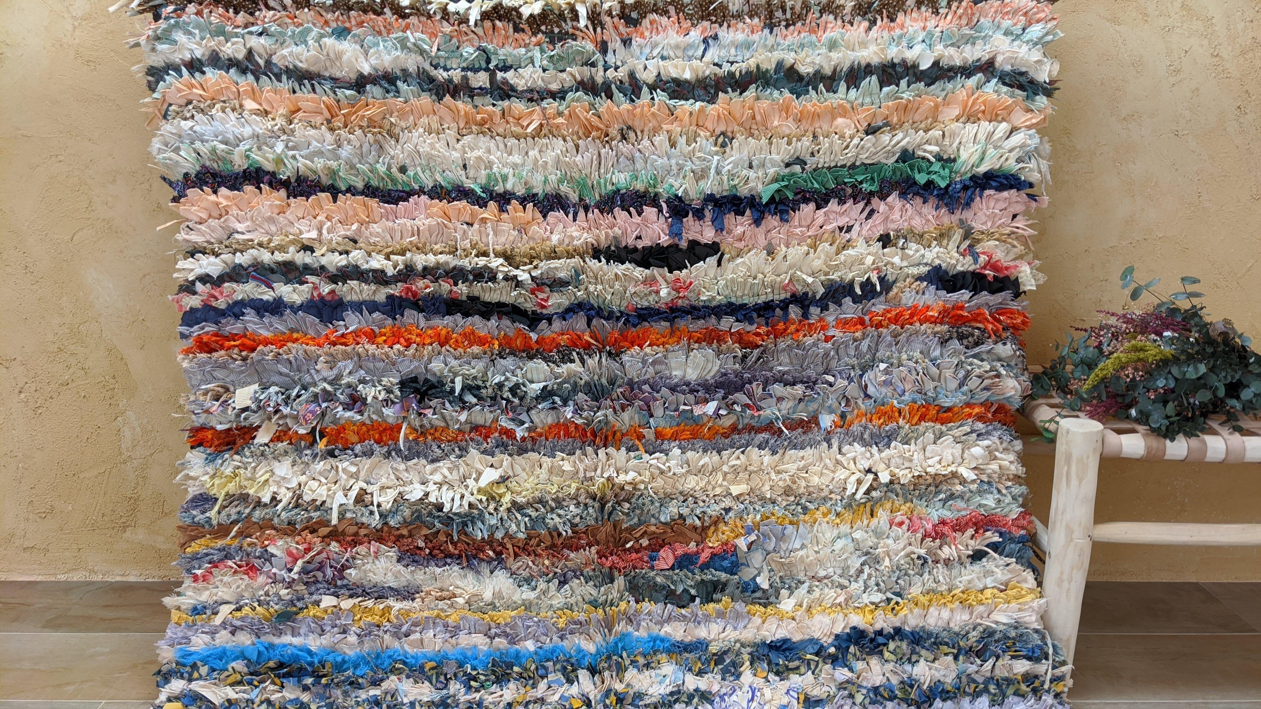Vintage Boucherouite Rug - 220 x 130 cm || 7.22 x 4.27 feet - Image 3