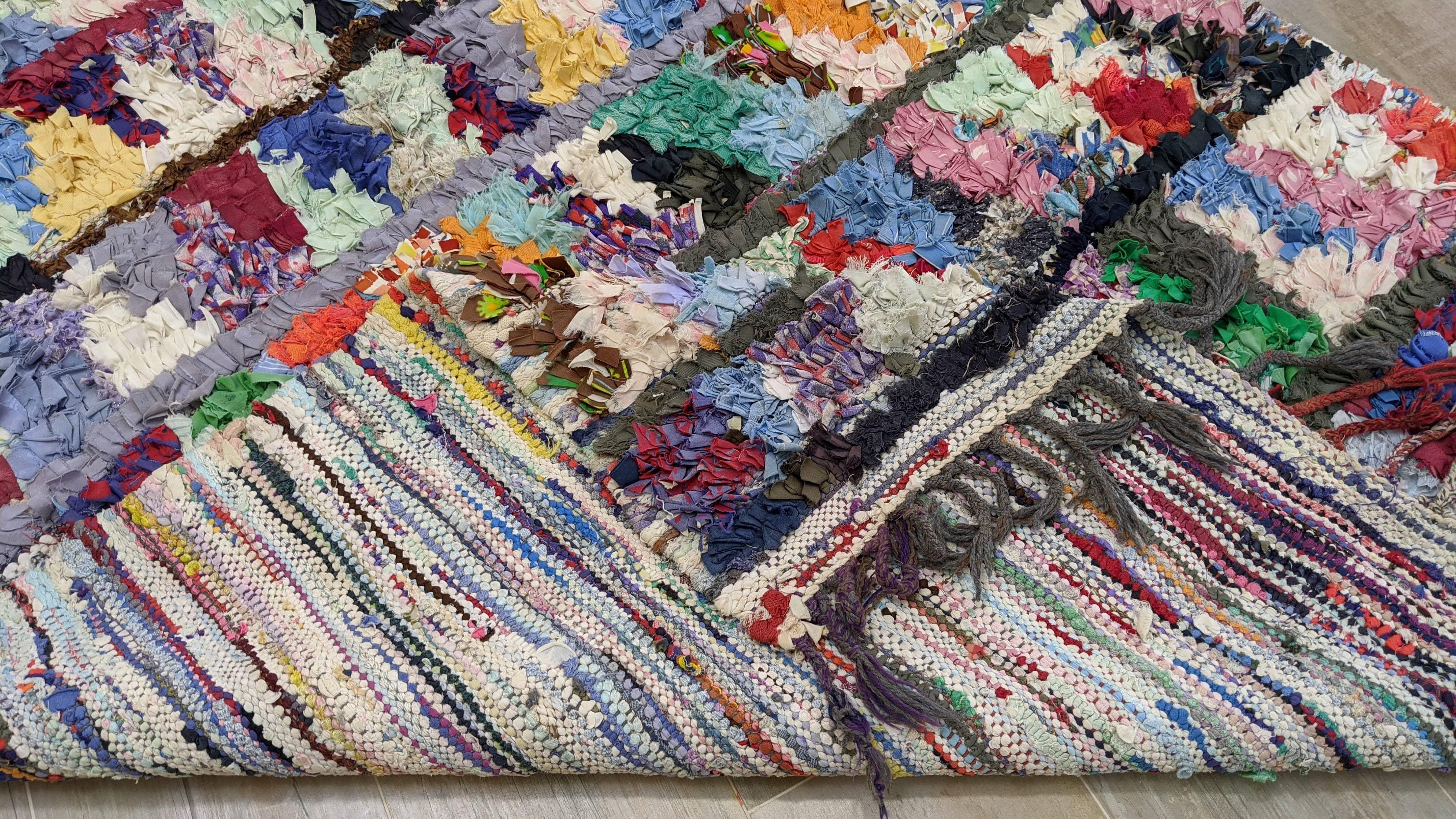 Vintage Boucherouite Rug - 220 x 133 cm || 7.22 x 4.36 feet - Image 10