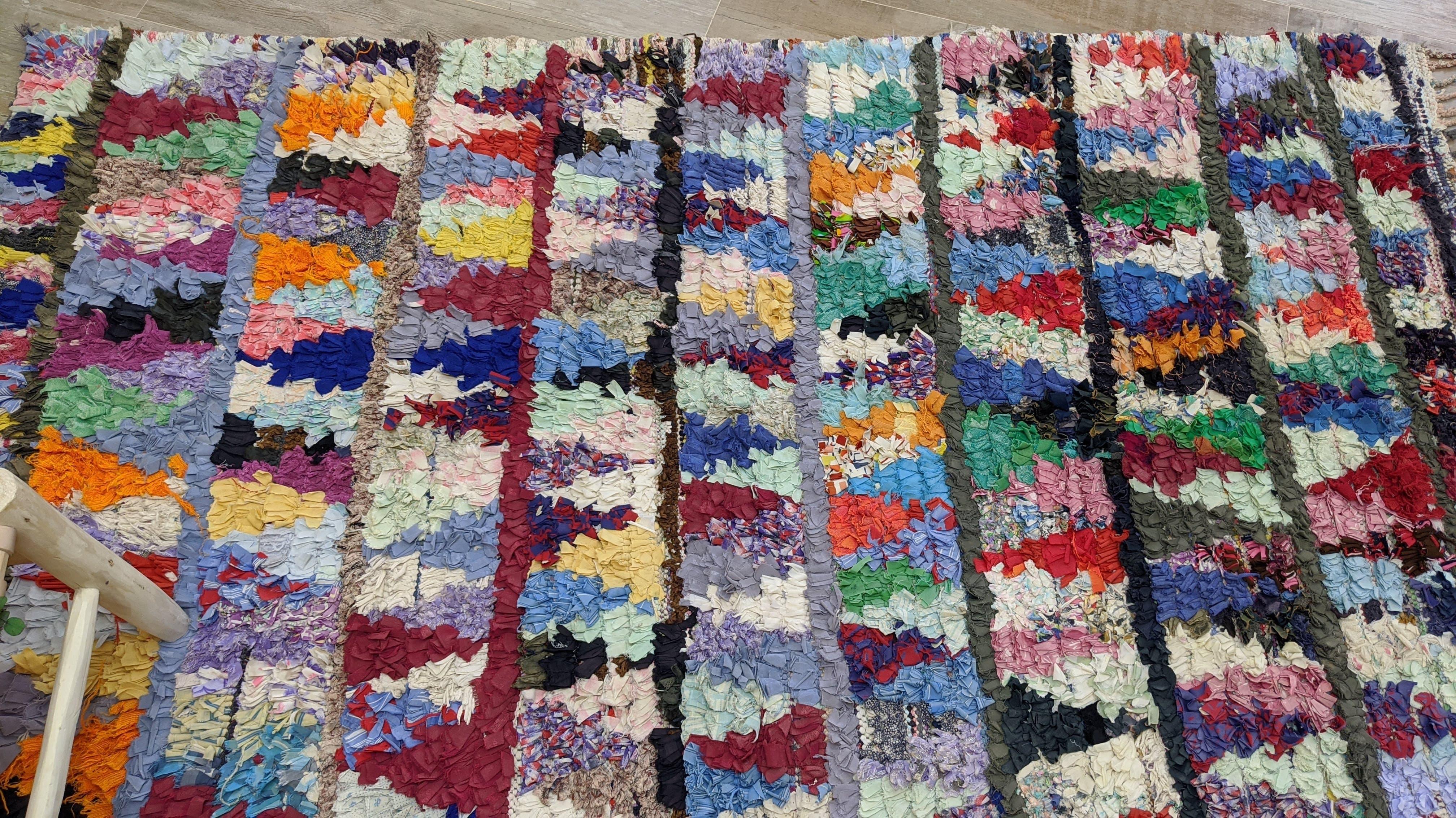 Vintage Boucherouite Rug - 220 x 133 cm || 7.22 x 4.36 feet - Image 11