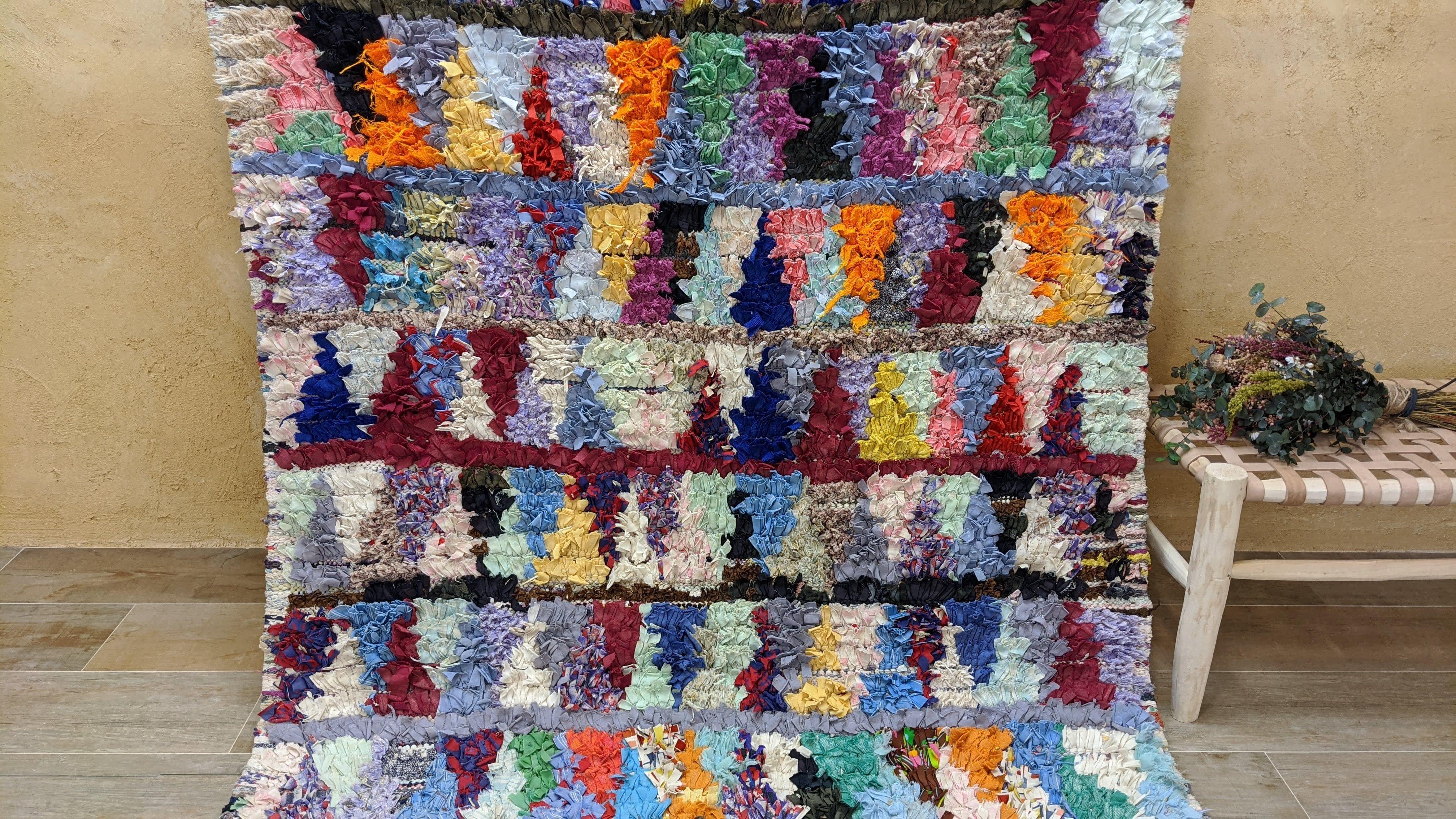Vintage Boucherouite Rug - 220 x 133 cm || 7.22 x 4.36 feet - Image 4