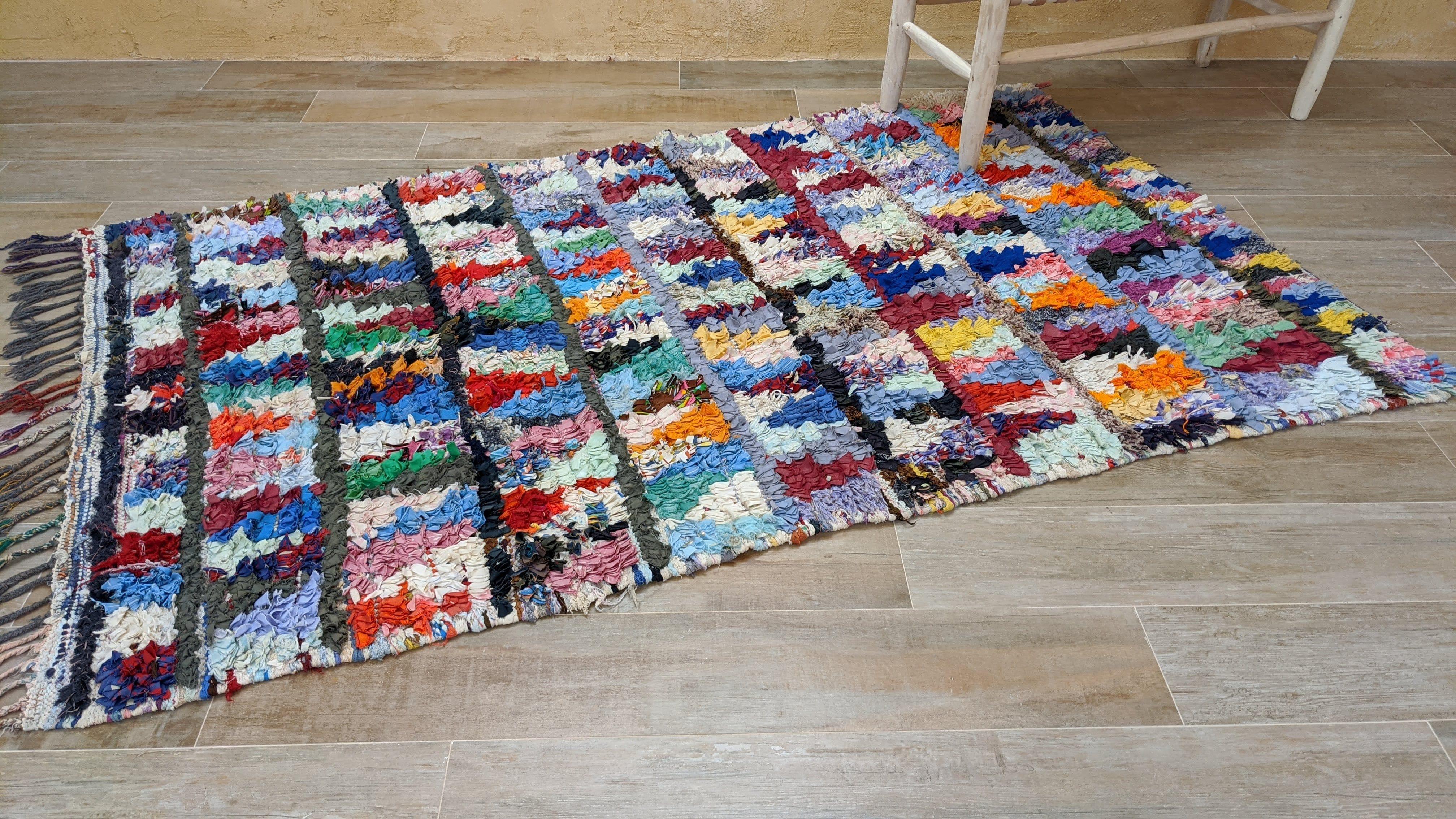 Vintage Boucherouite Rug - 220 x 133 cm || 7.22 x 4.36 feet - Image 5
