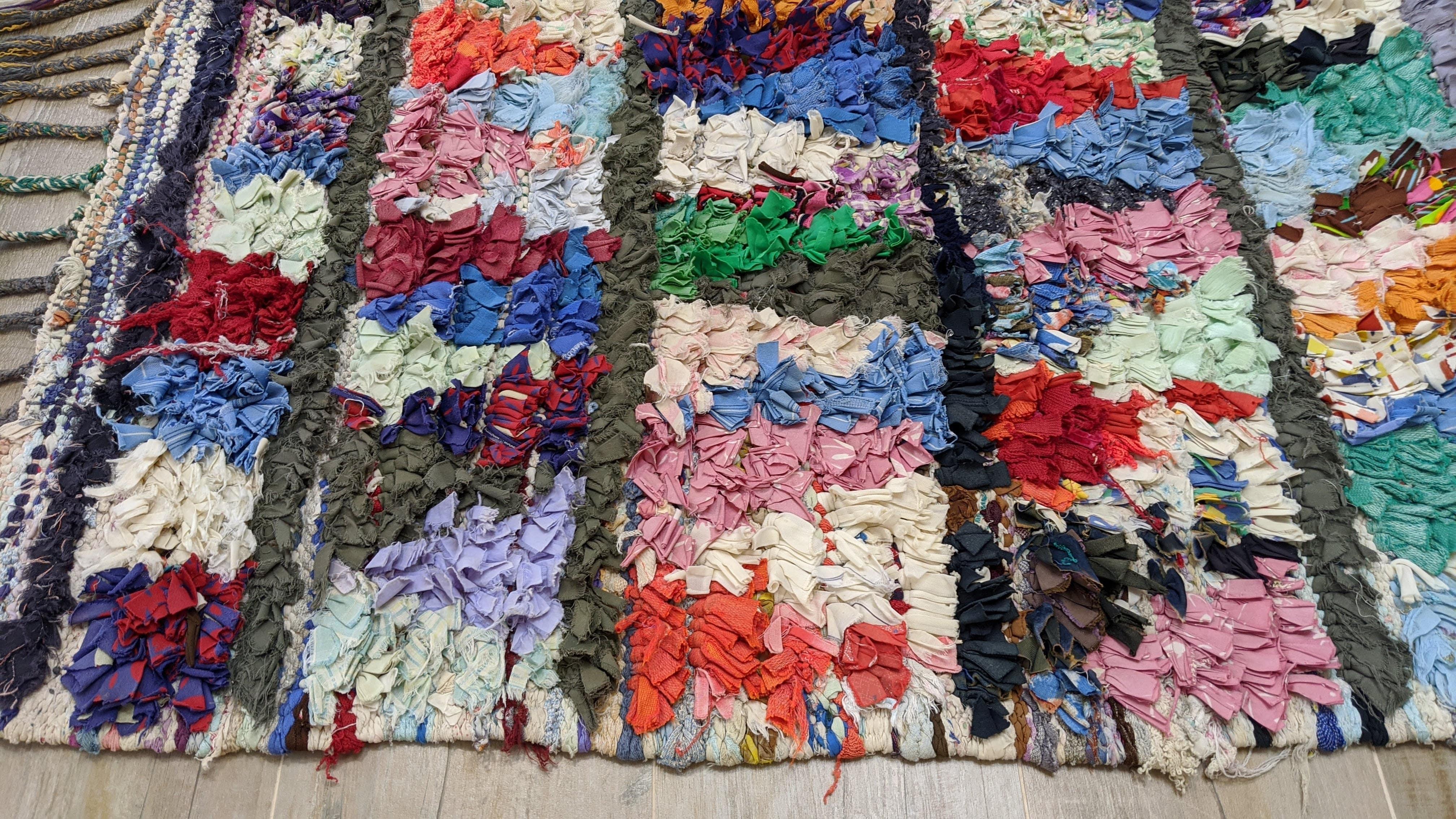 Vintage Boucherouite Rug - 220 x 133 cm || 7.22 x 4.36 feet - Image 6