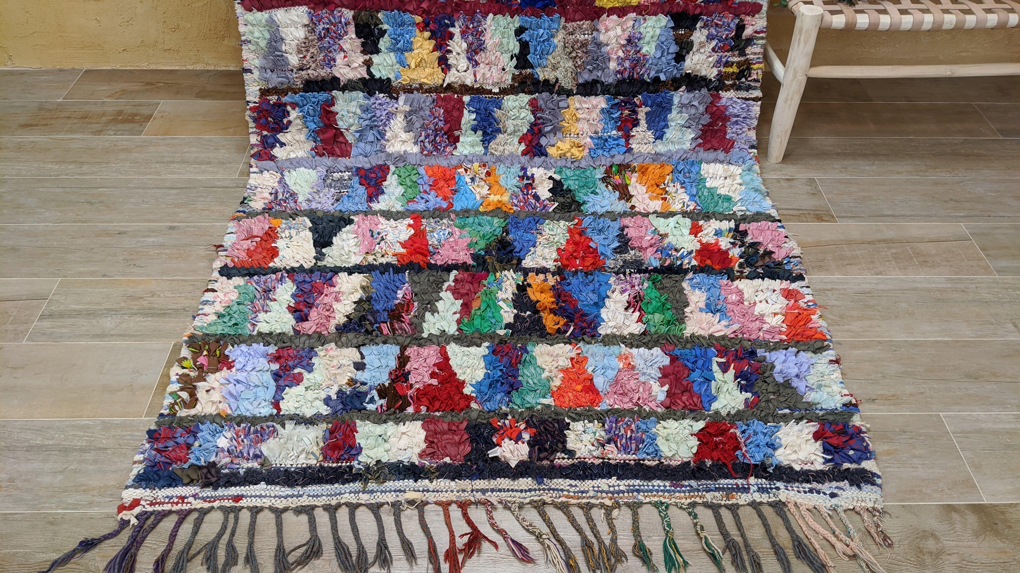 Vintage Boucherouite Rug - 220 x 133 cm || 7.22 x 4.36 feet - Image 7