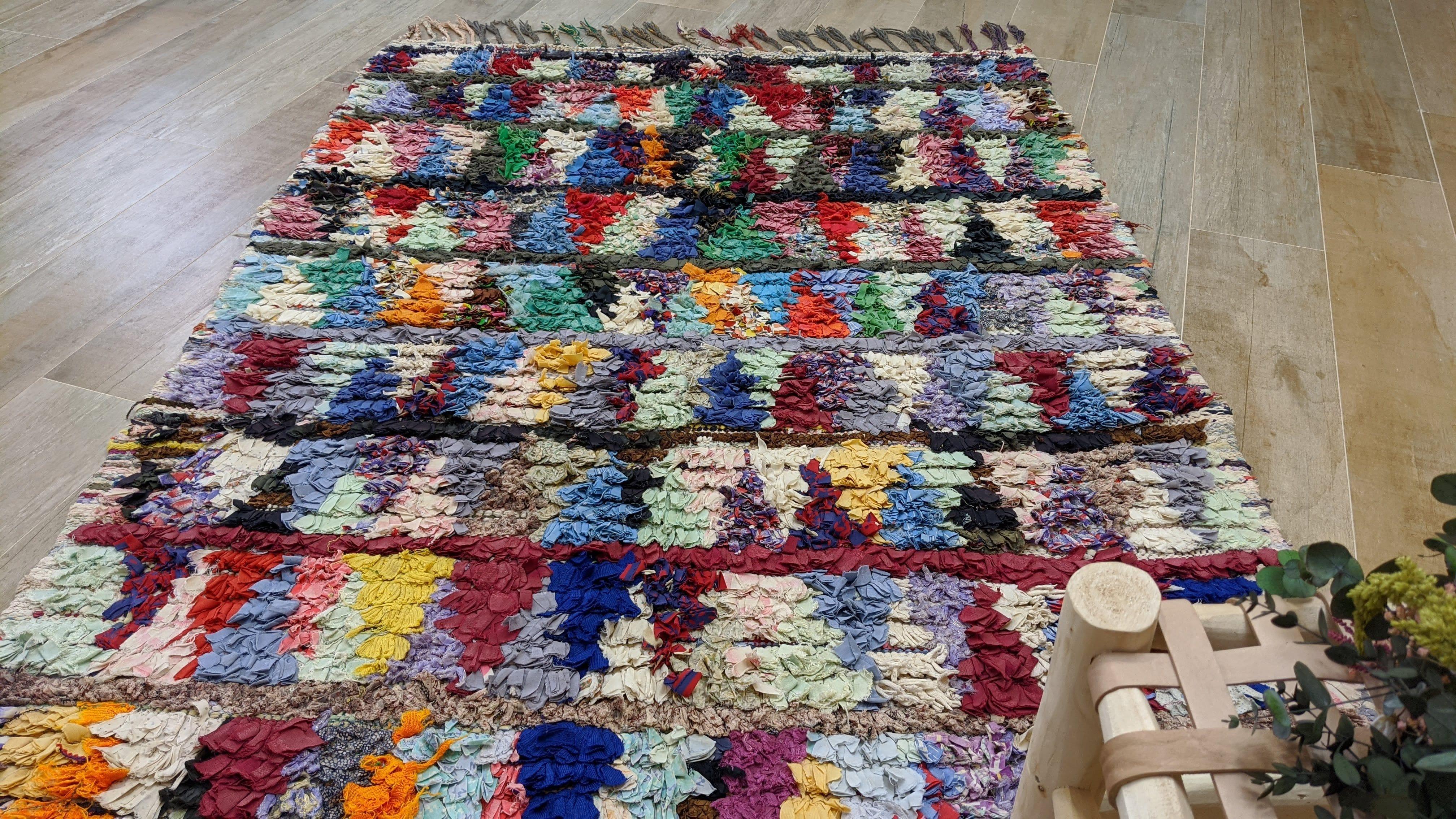 Vintage Boucherouite Rug - 220 x 133 cm || 7.22 x 4.36 feet - Image 8
