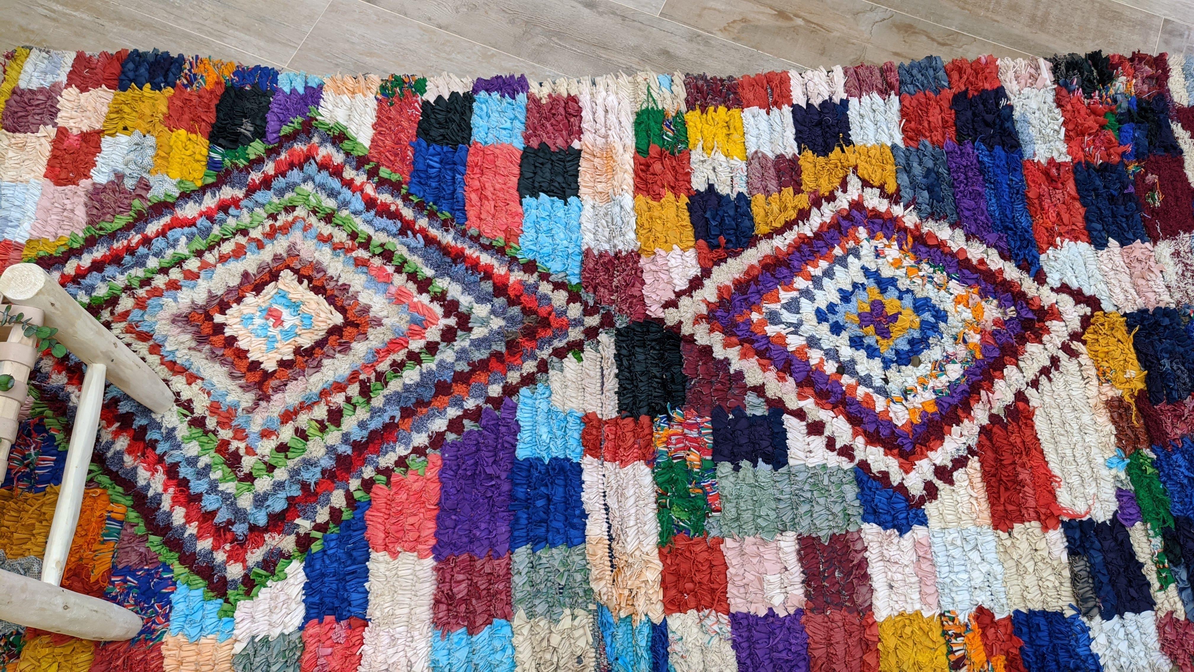 Vintage Boucherouite Rug - 230 x 110 cm || 7.55 x 3.61 feet - Image 11
