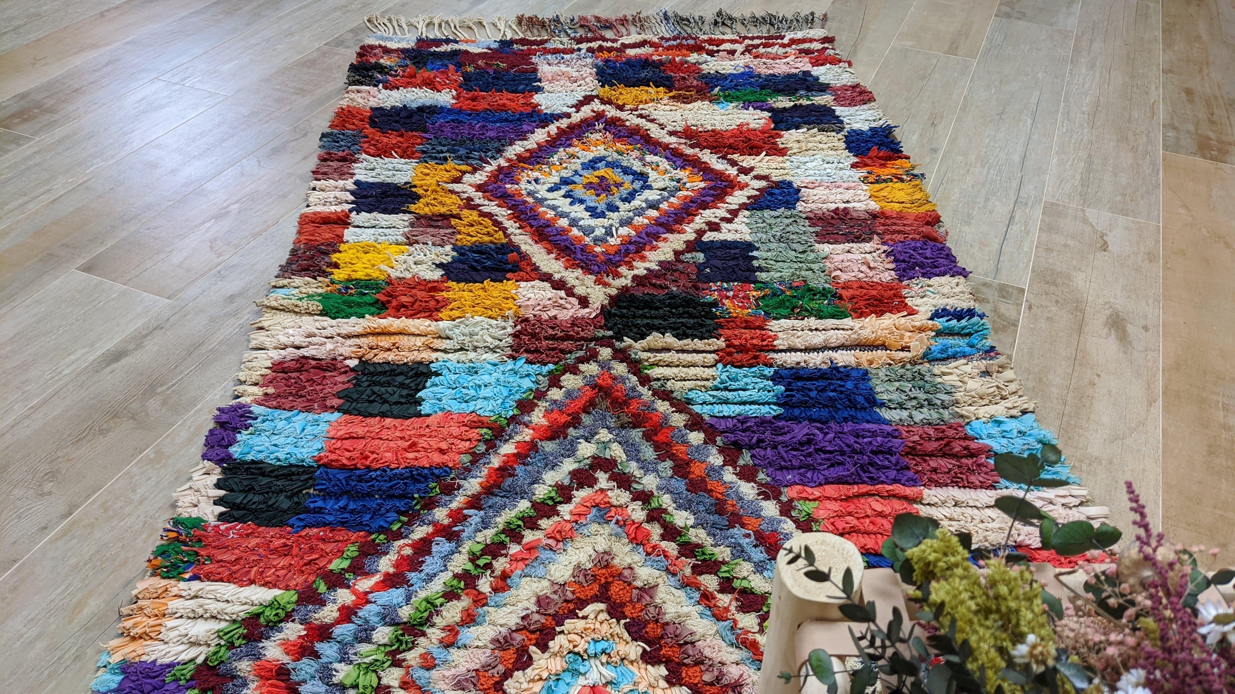 Vintage Boucherouite Rug - 230 x 110 cm || 7.55 x 3.61 feet - Image 8