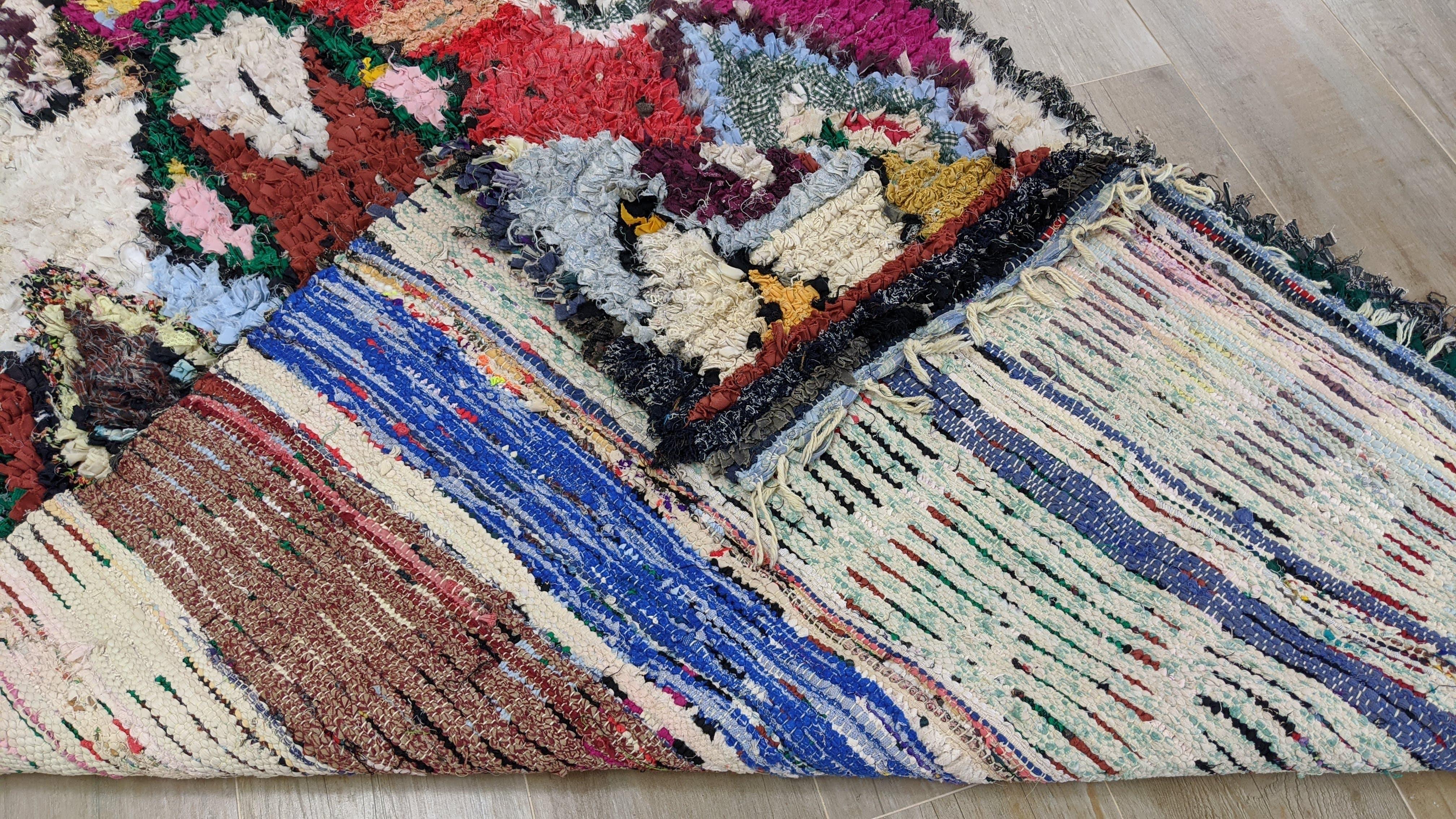 Vintage Boucherouite Rug - 230 x 130 cm || 7.55 x 4.27 feet - Image 7