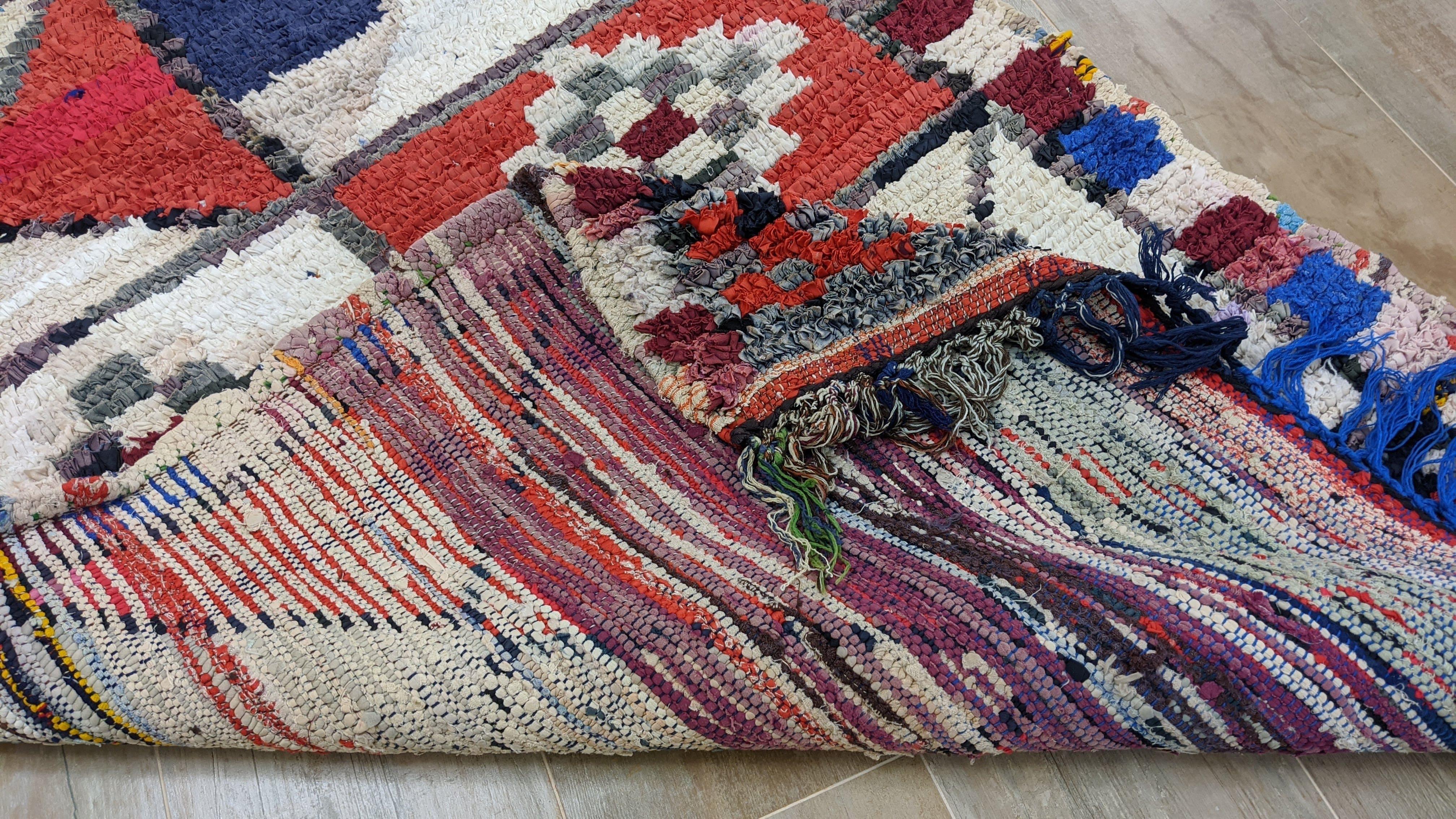 Vintage Boucherouite Rug - 235 x 100 cm || 7.71 x 3.28 feet - Image 10