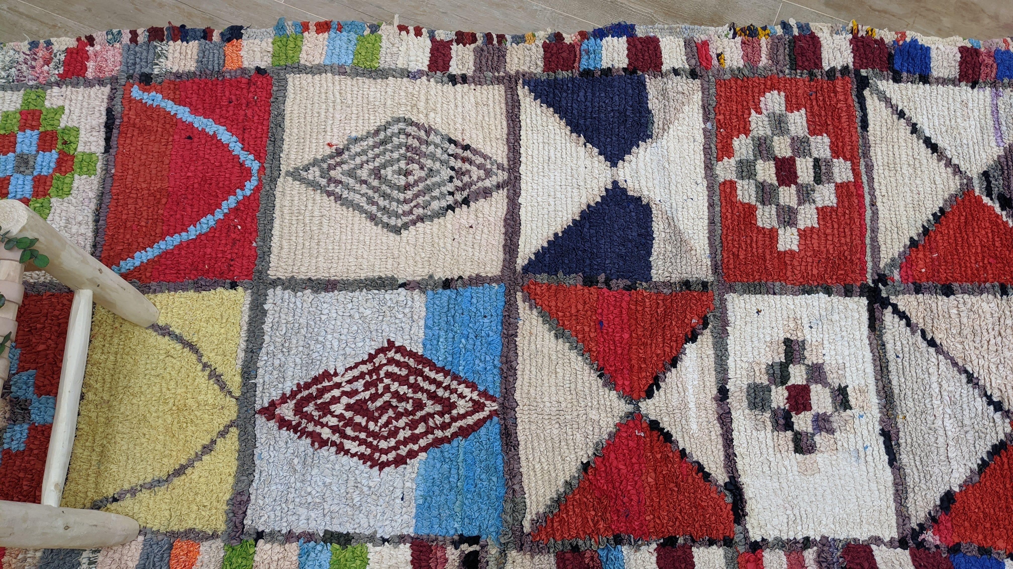 Vintage Boucherouite Rug - 235 x 100 cm || 7.71 x 3.28 feet - Image 11