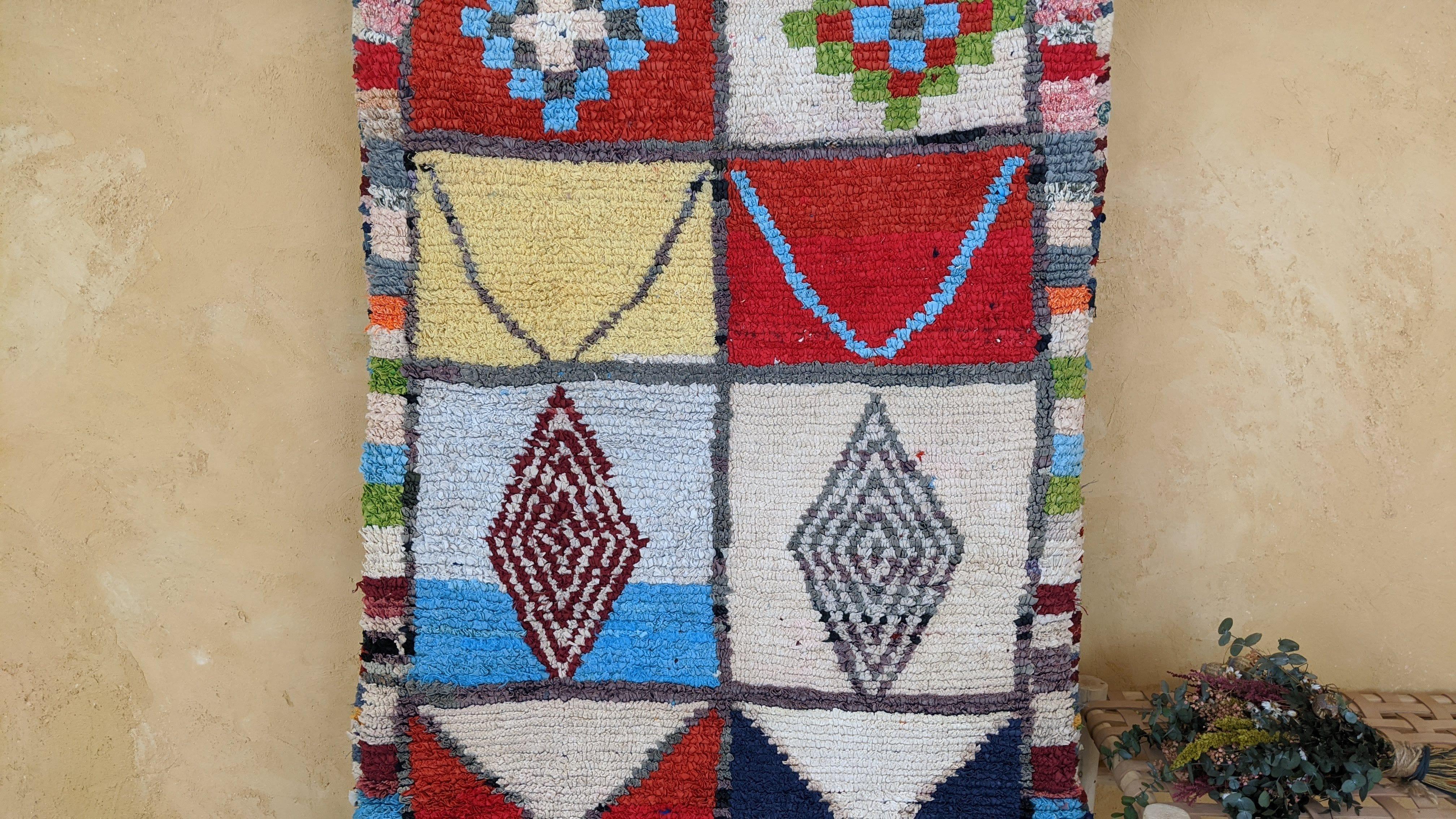 Vintage Boucherouite Rug - 235 x 100 cm || 7.71 x 3.28 feet - Image 3