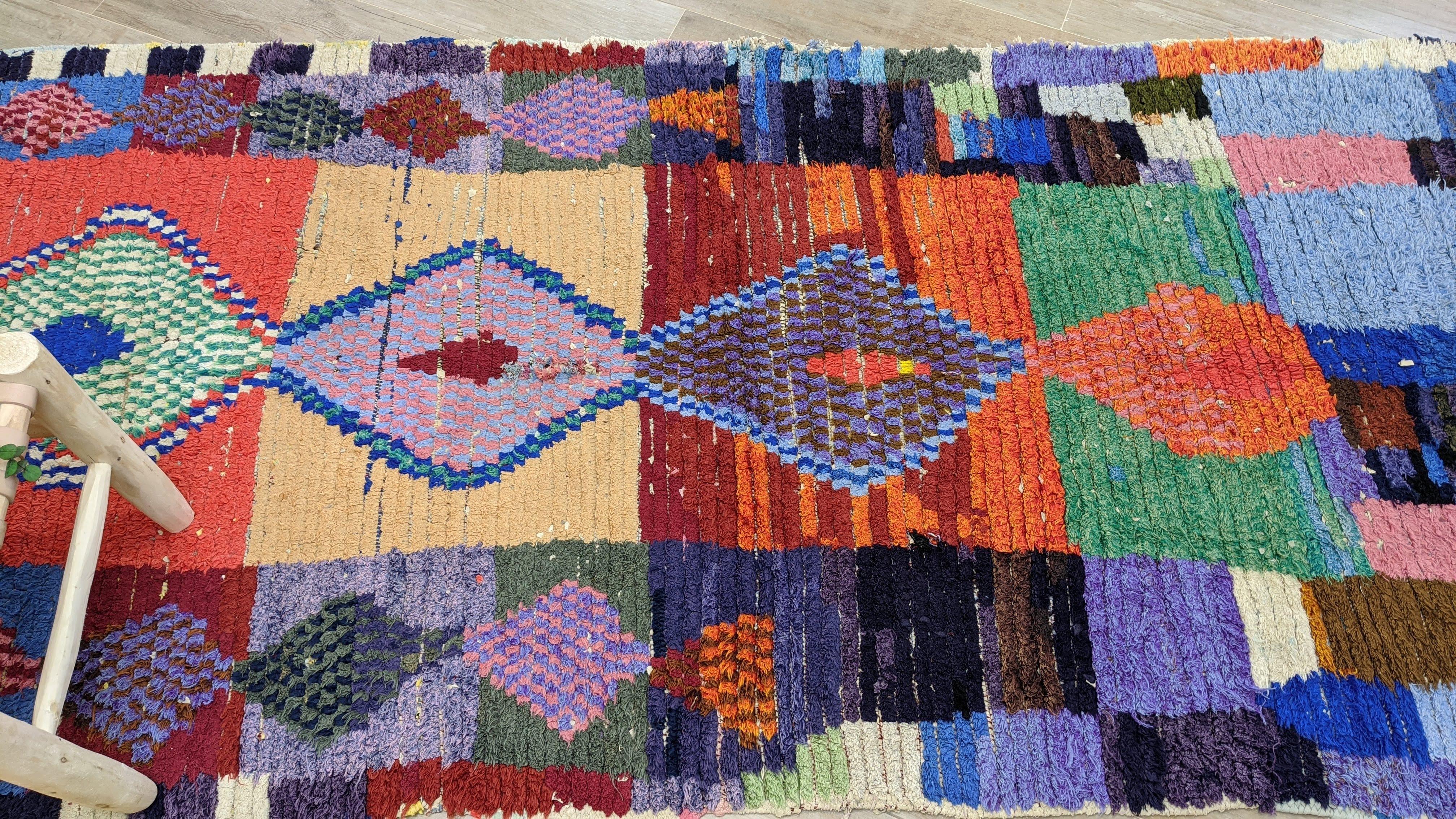 Vintage Boucherouite Rug - 240 x 125 cm || 7.87 x 4.1 feet - Image 11