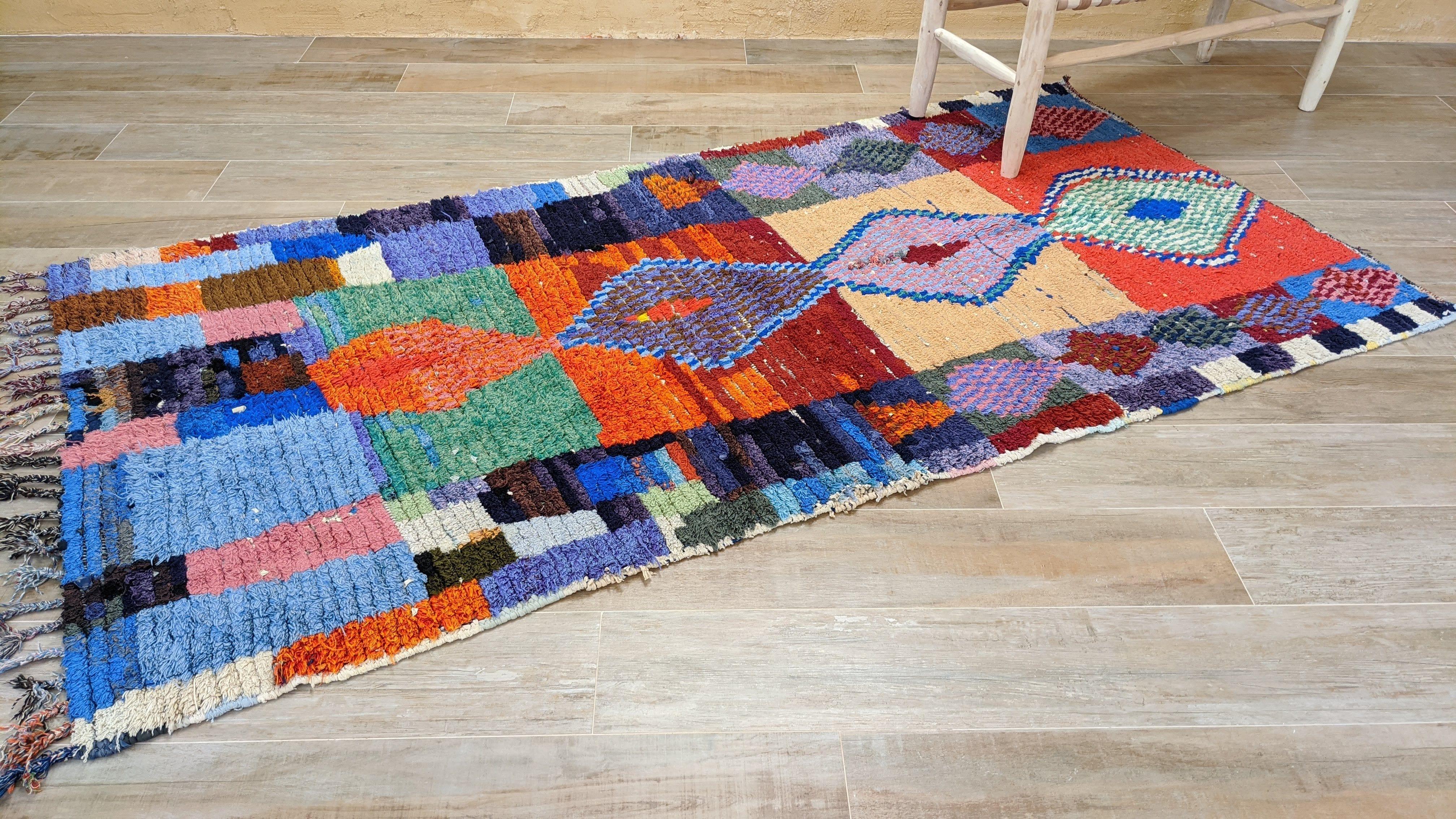 Vintage Boucherouite Rug - 240 x 125 cm || 7.87 x 4.1 feet - Image 5