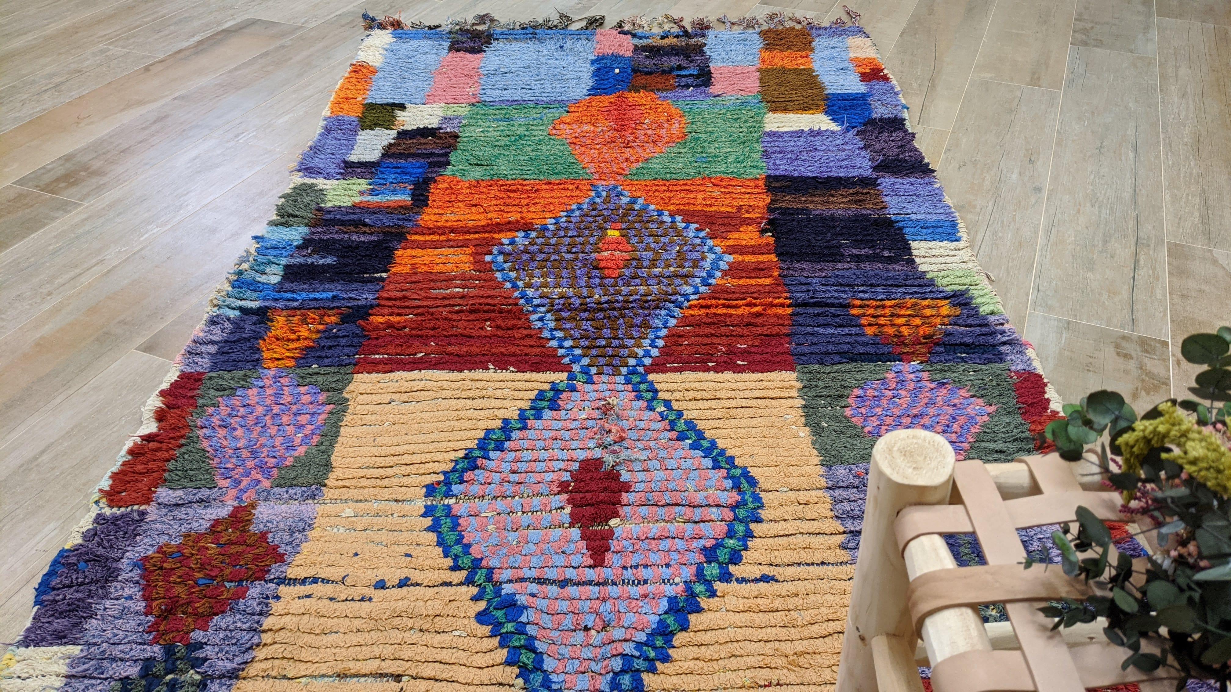Vintage Boucherouite Rug - 240 x 125 cm || 7.87 x 4.1 feet - Image 6