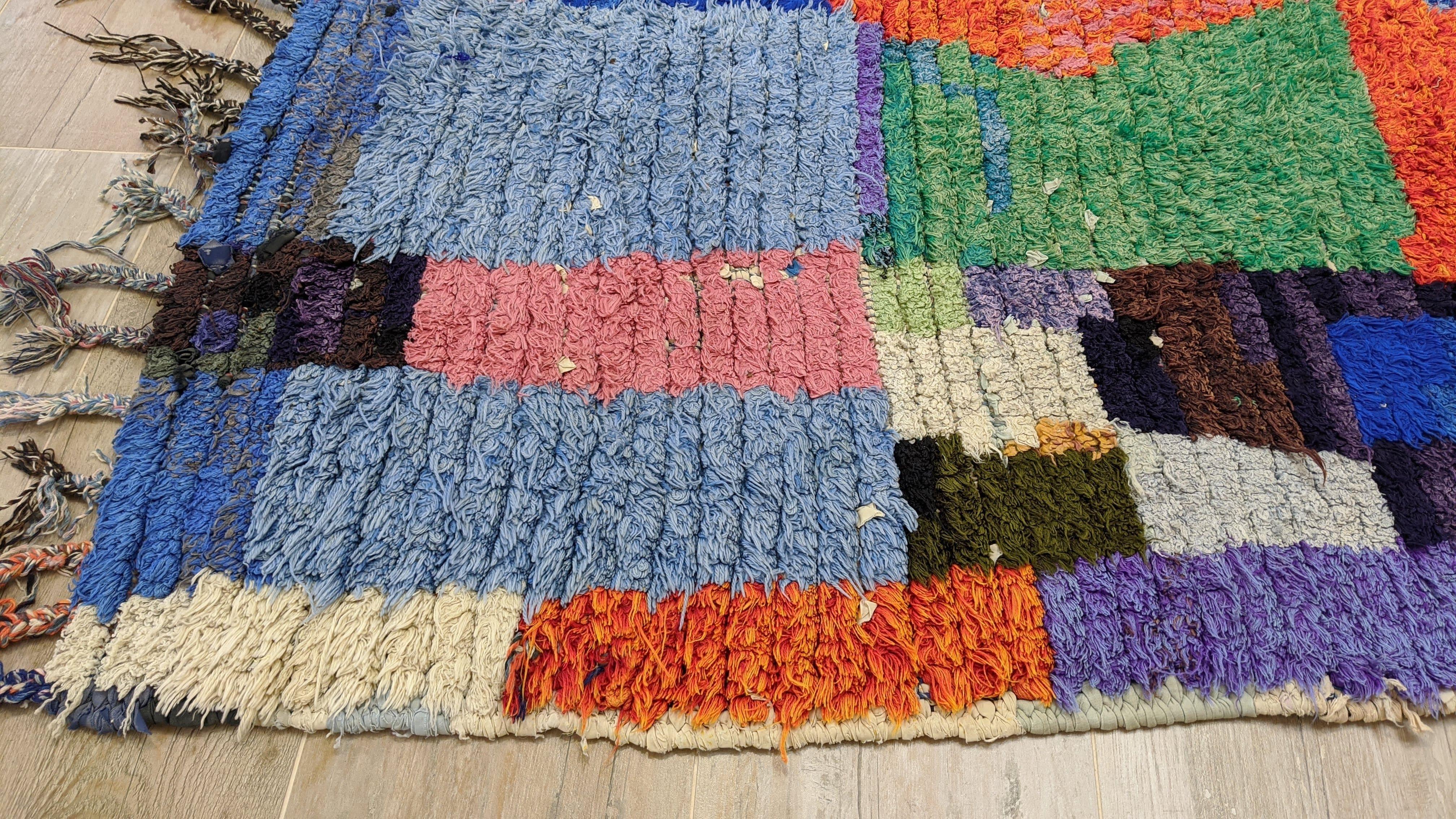Vintage Boucherouite Rug - 240 x 125 cm || 7.87 x 4.1 feet - Image 7