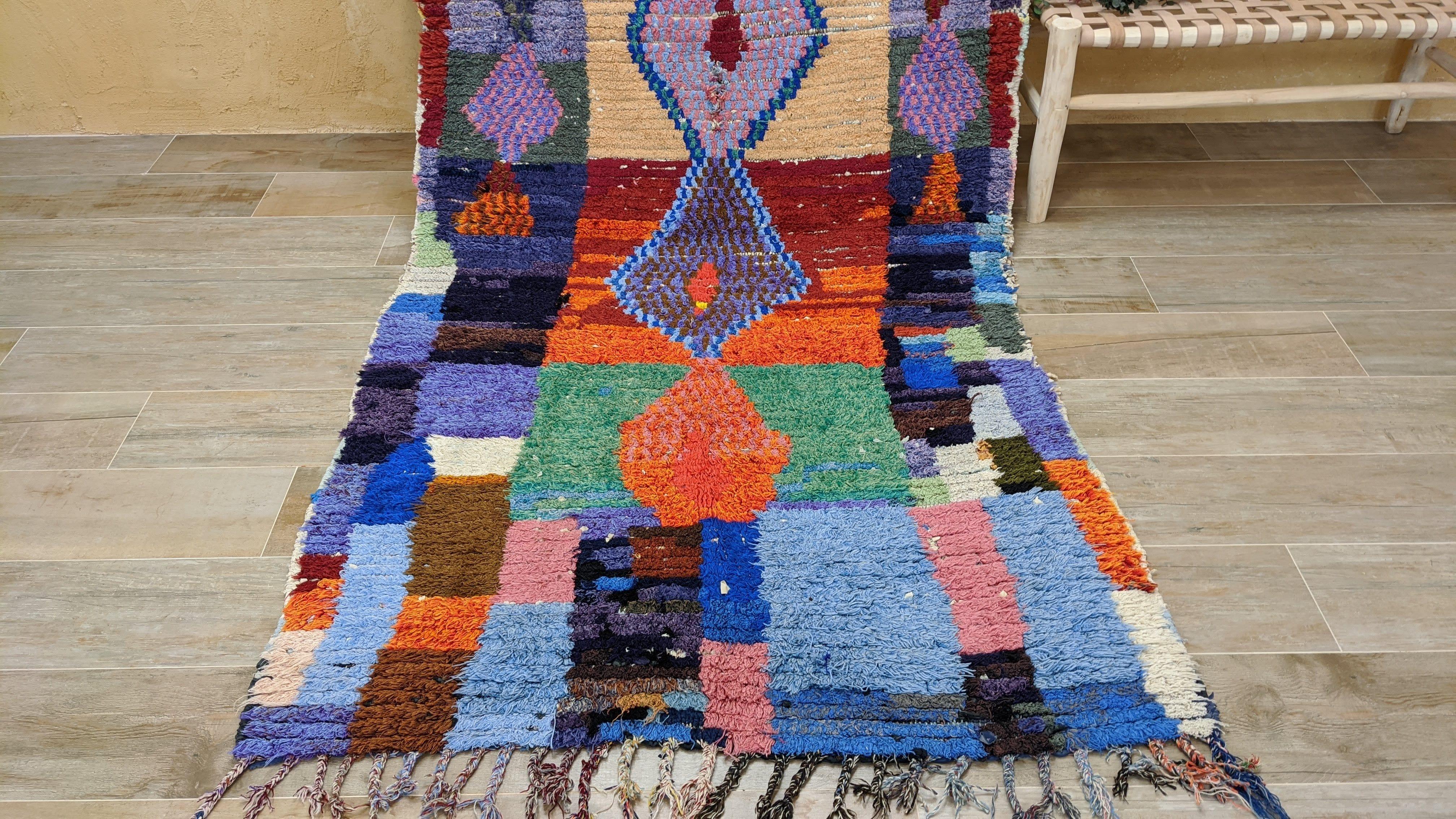 Vintage Boucherouite Rug - 240 x 125 cm || 7.87 x 4.1 feet - Image 8