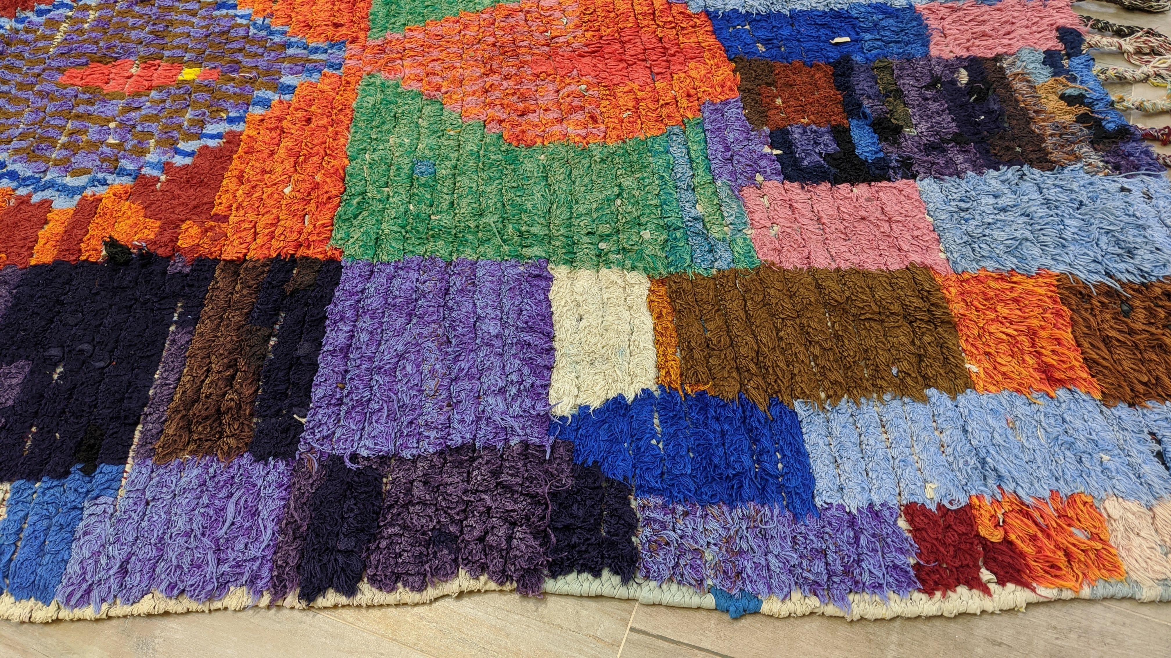 Vintage Boucherouite Rug - 240 x 125 cm || 7.87 x 4.1 feet - Image 9