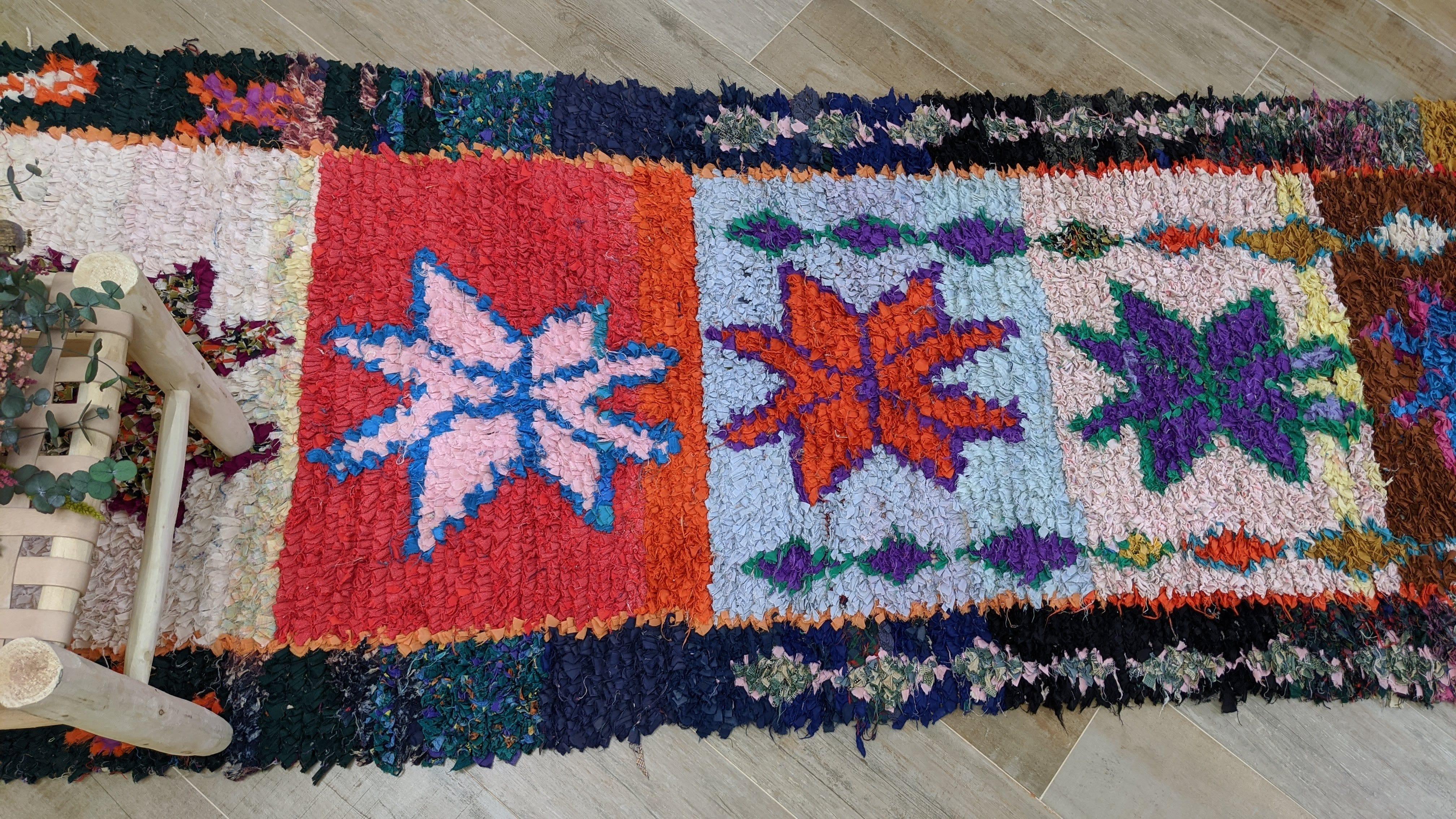 Vintage Boucherouite Rug - 240 x 90 cm || 7.87 x 2.95 feet - Image 11